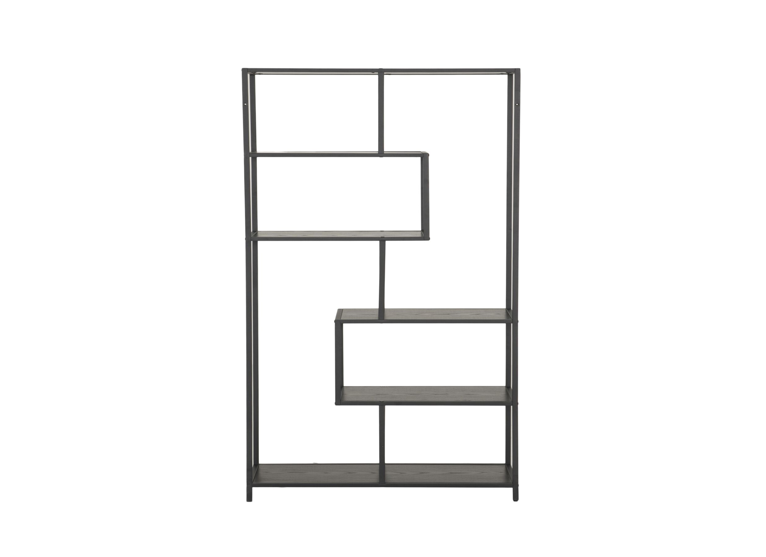 Aperçu - Étagère Tower 114x30x185cm - melamine métal - noir