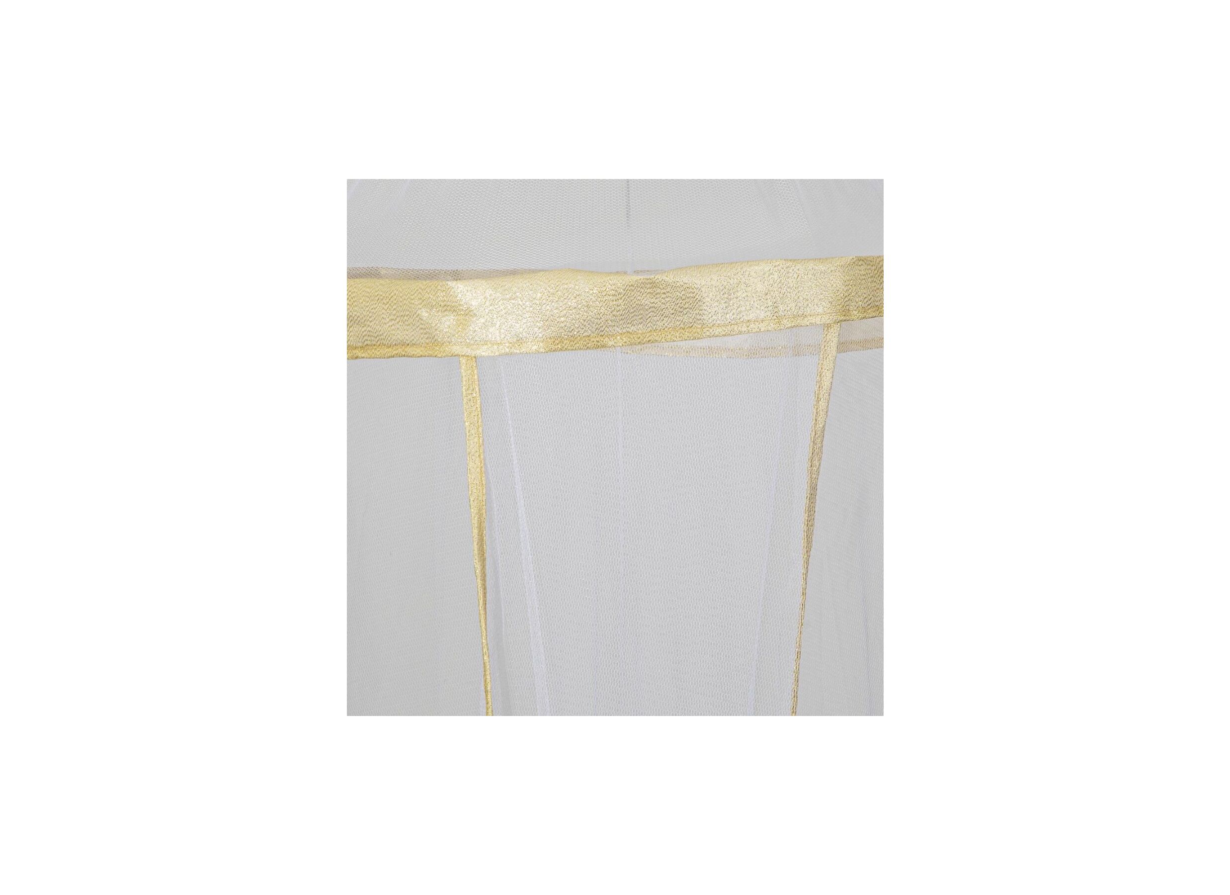 Detailfoto - Klamboe 230x40cm - polyestervezel - wit/goud