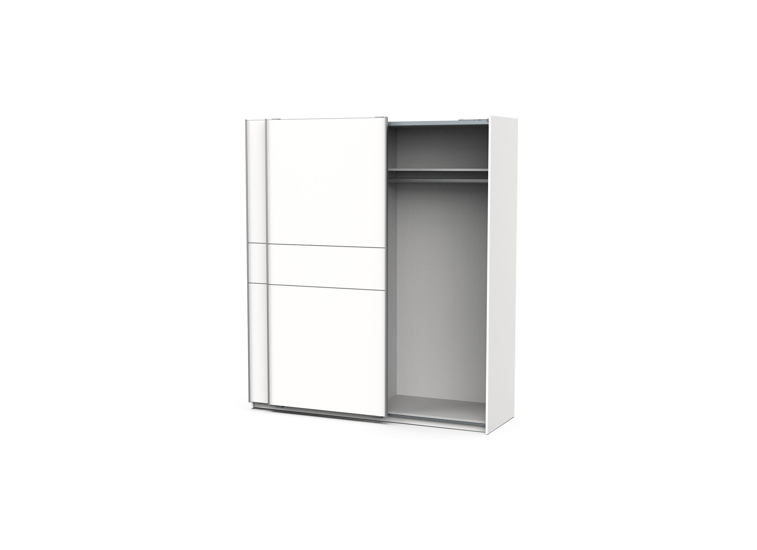Armoire à portes coulissantes Ghost 178cm - décor - blanc