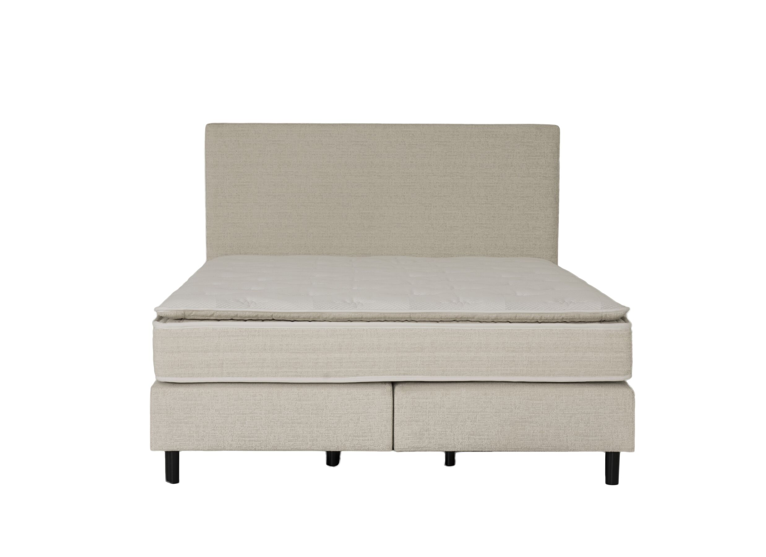 Overzichtsfoto - Boxspring Kingstyle 140x200cm - stof - beige met opbergruimte