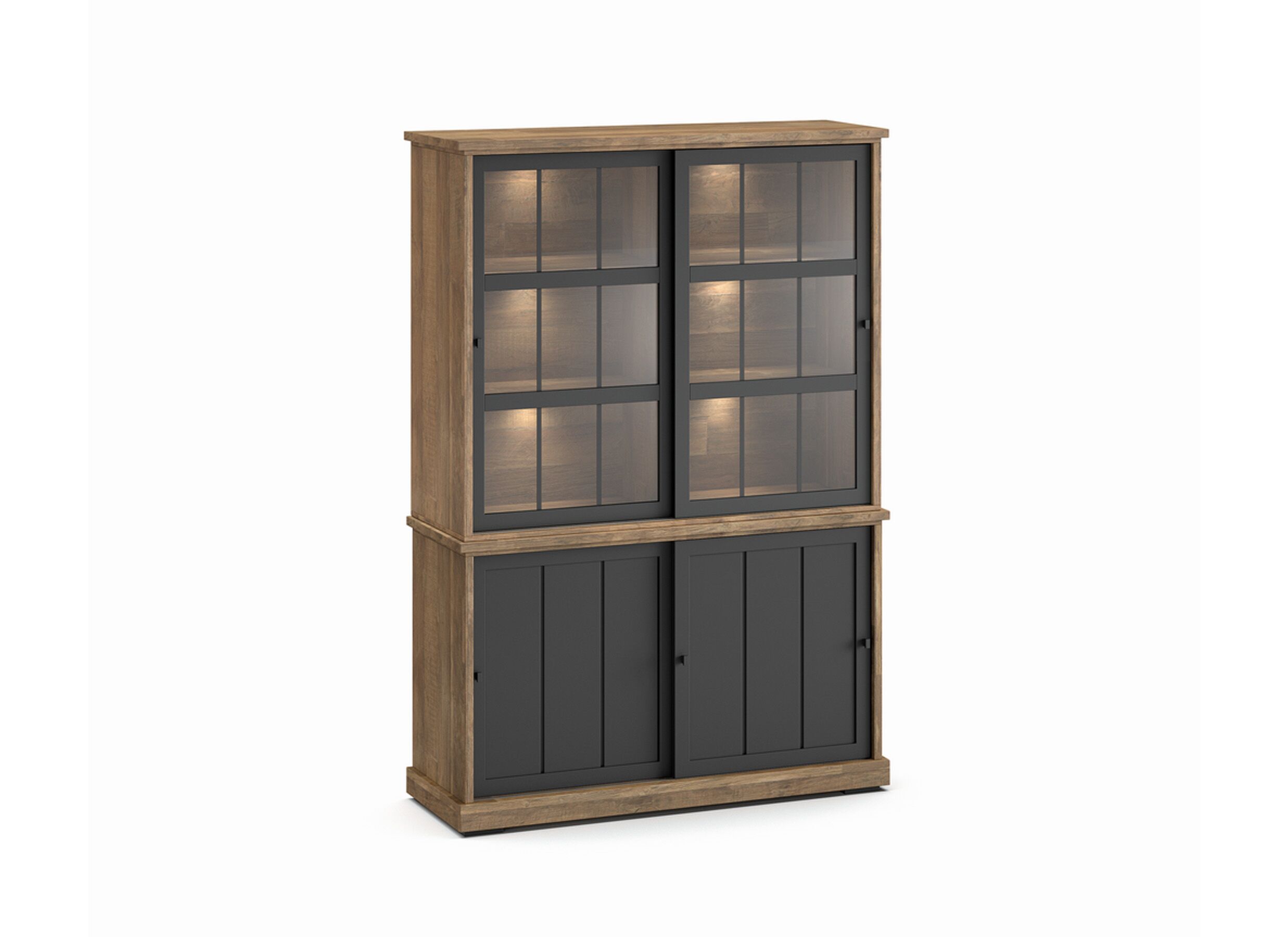 Photo ensemble - Surmeuble Patio 143cm - décor - old teak & noir