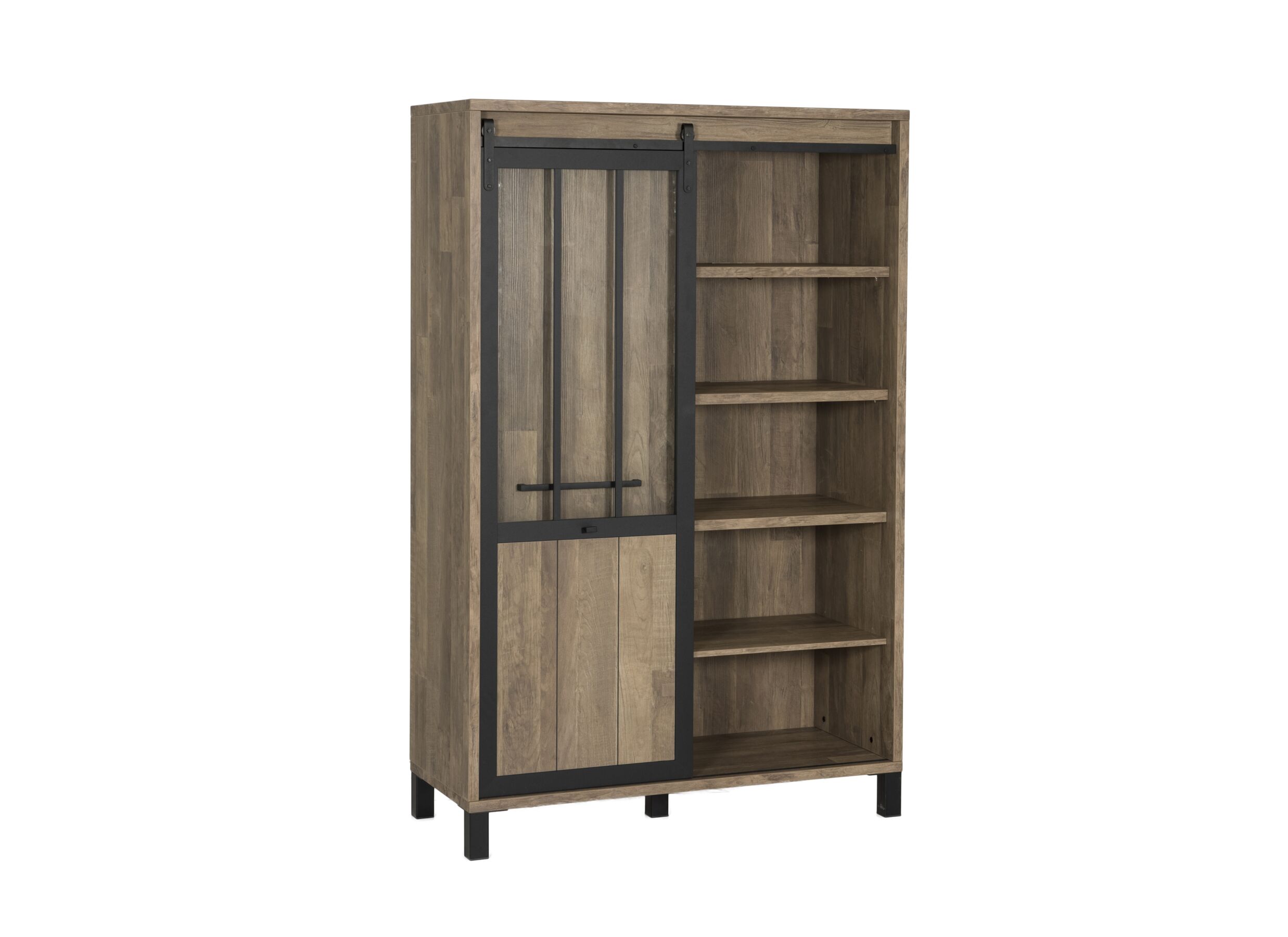 Indeling - Barkast 122cm decor - old teak/matt black