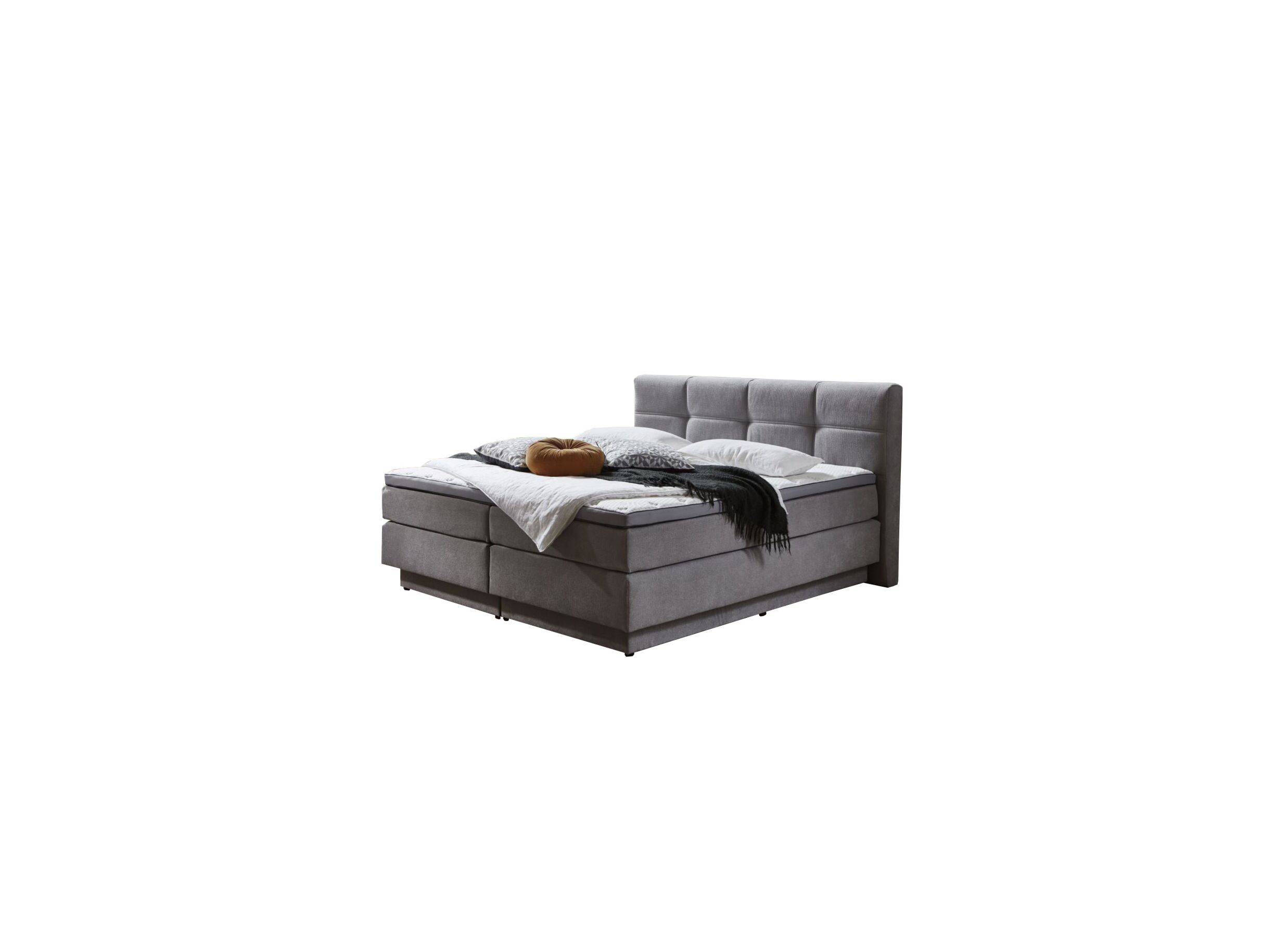 Boxspring BX2110 Portage 180x200cm - tissu - gris moyen avec rangement