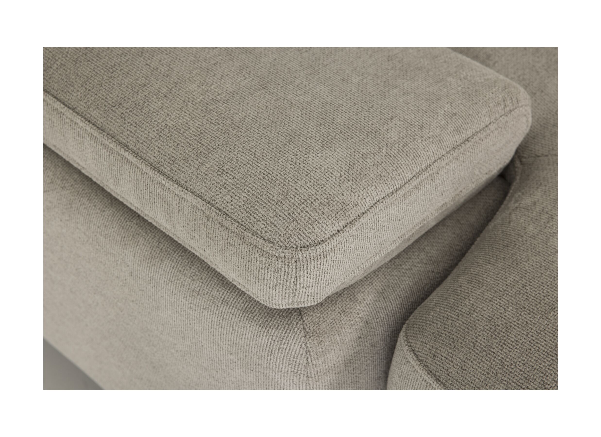 Detail - Canapé d'angle Naja 353x255cm - tissu - desert avec fonction lit et réglage de la profondeur du siège