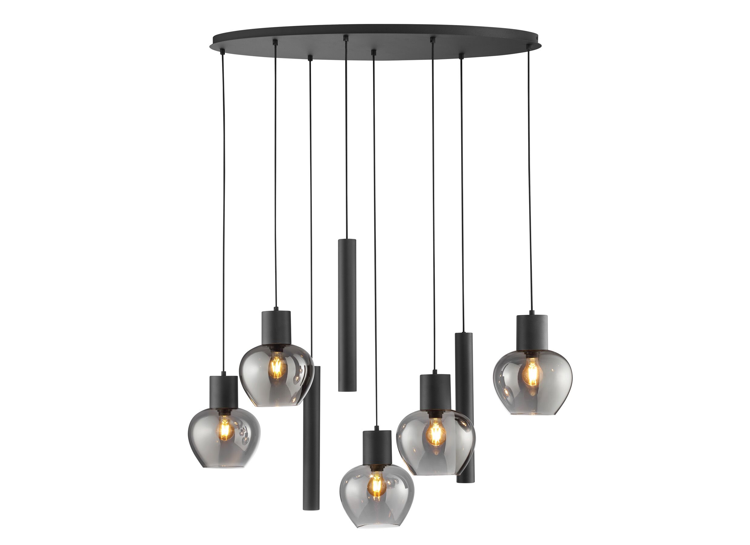 Hanglamp Ligari 8x35W E27 black smoked - Suspension Ligari 8x35W E27 black smoked