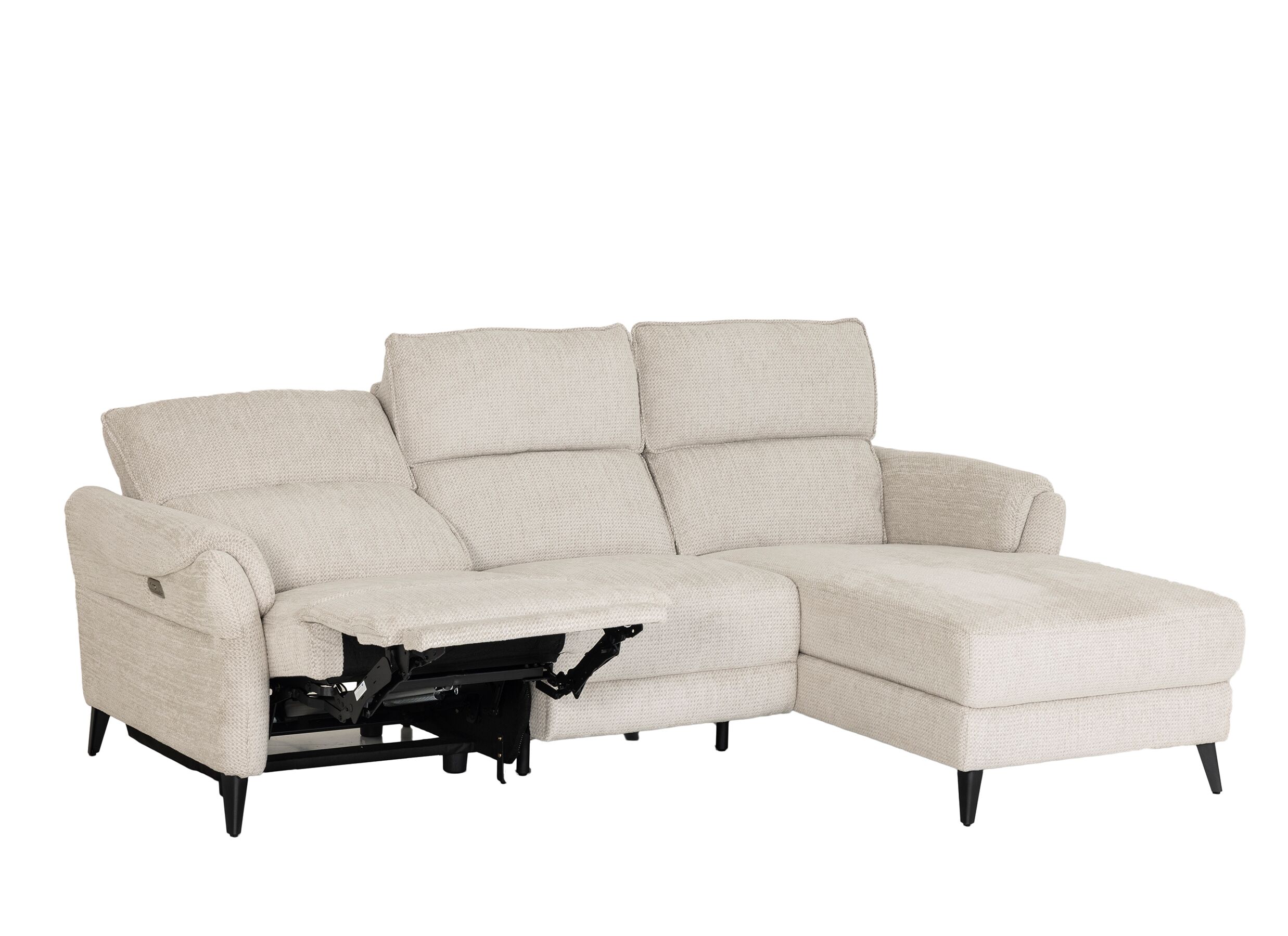 Overzichtsfoto - Hoeksalon Kenobi 239x164cm - stof - lichtgrijs met relax