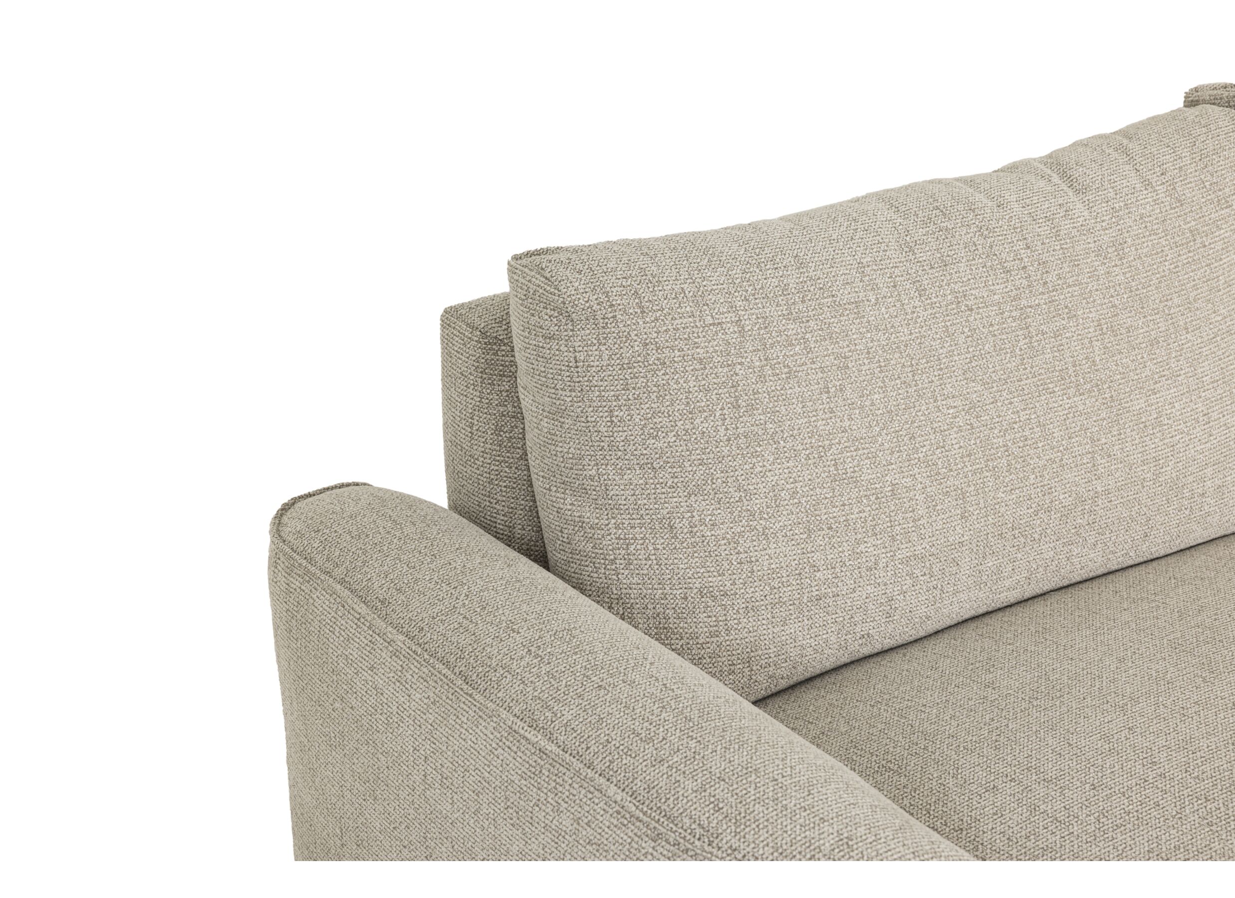 Detail - Canapé d'angle Malco 399x235cm - tissu - taupe avec relax