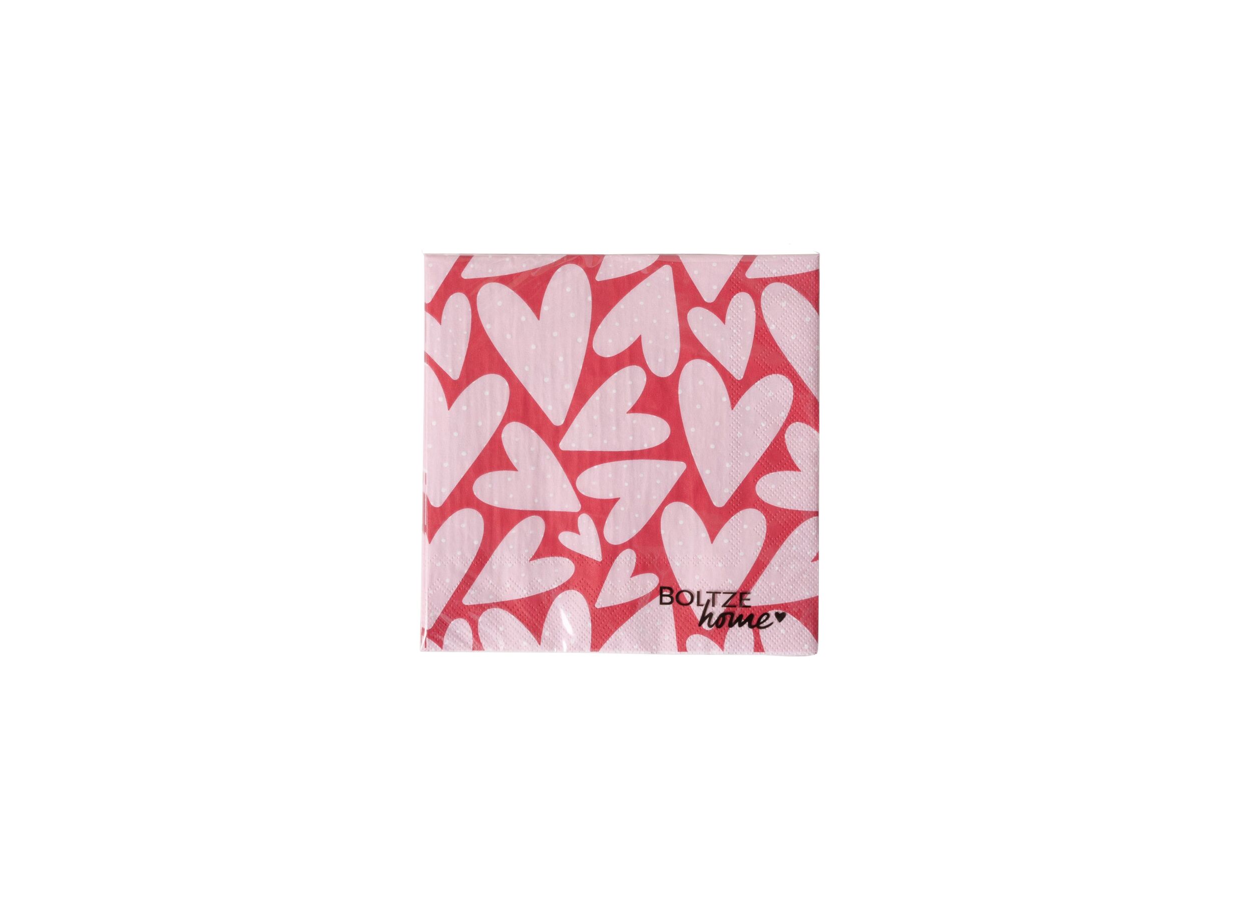 Aperçu - Serviette Milena 16,5x16,5cm - papier - rose/rouge 20 pièces