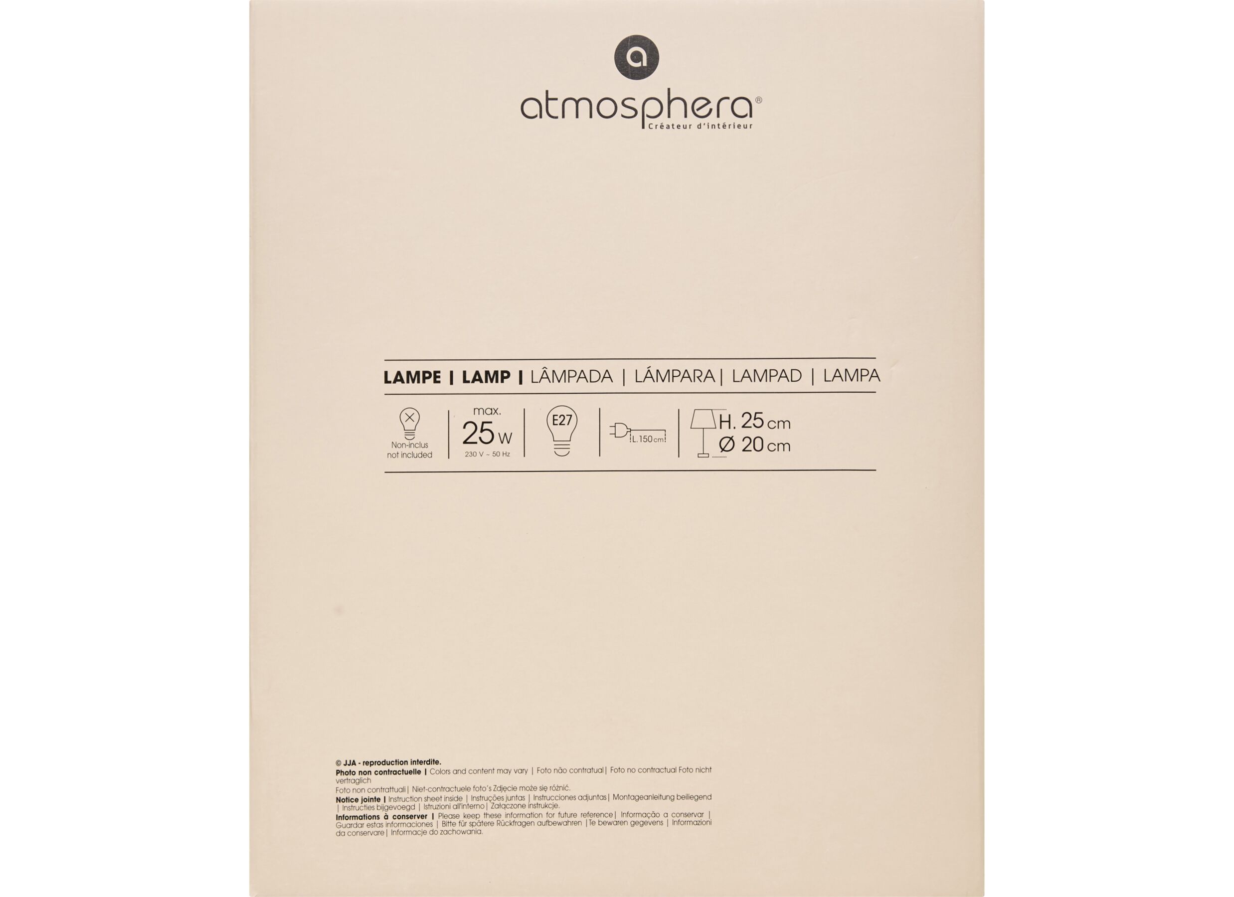 Aperçu - Lampe de table Travis Ø20xH25cm - verre & bois de pin - blanc & naturel