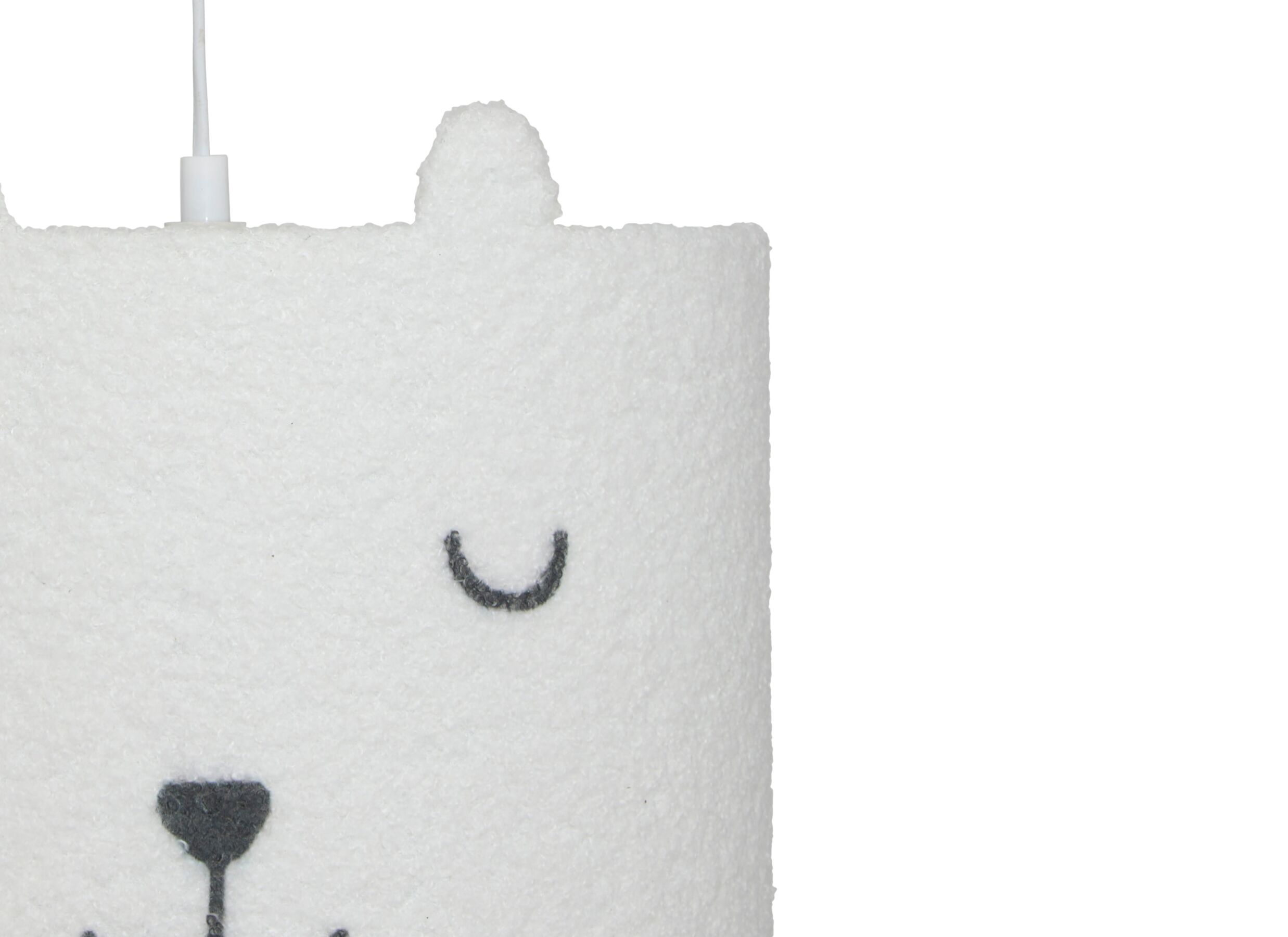 Detailfoto - Hanglamp kinderkamer Toxey Ø28xH28cm - bouclé - wit