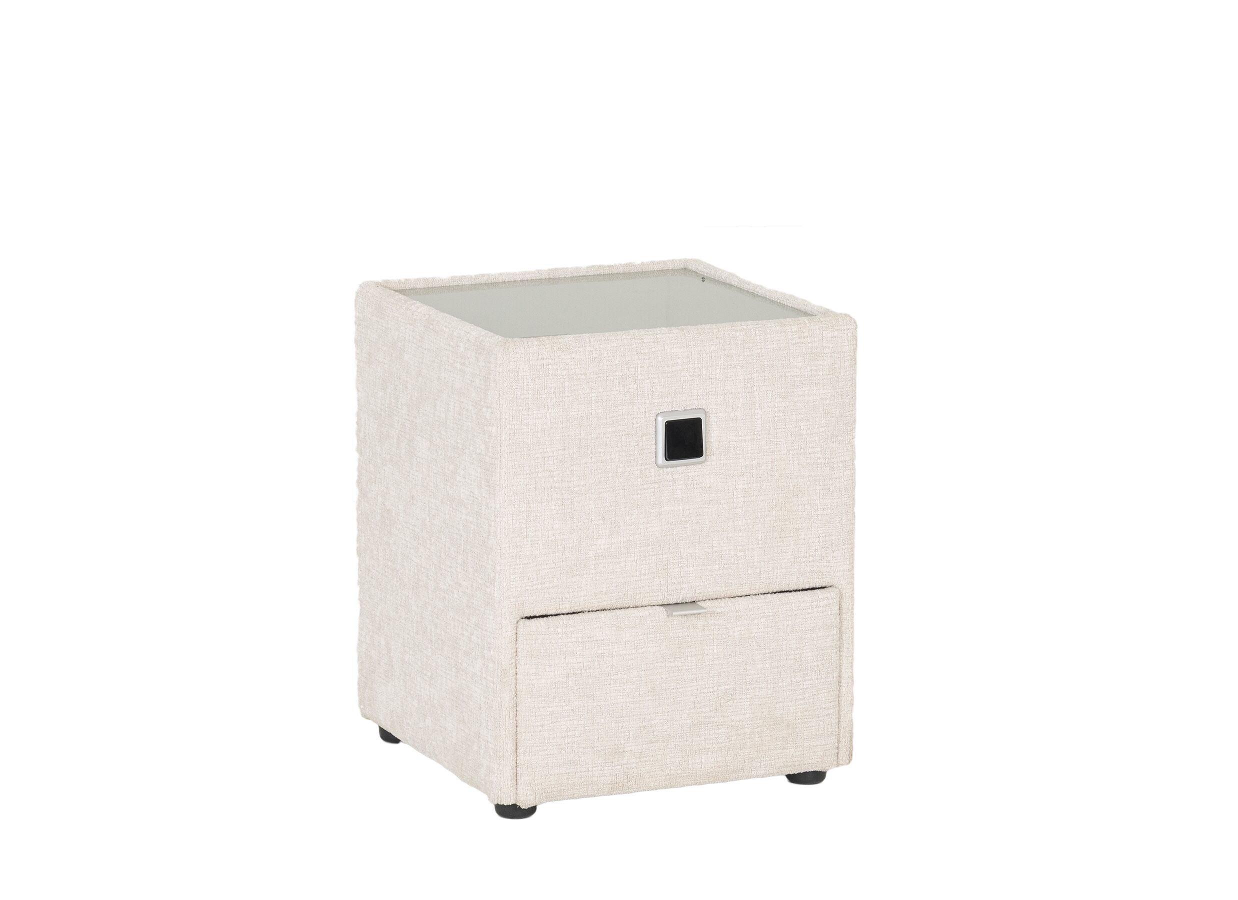 Hoofdfoto - Nachtkastje Lancy 42,5x45x53cm - stof - beige