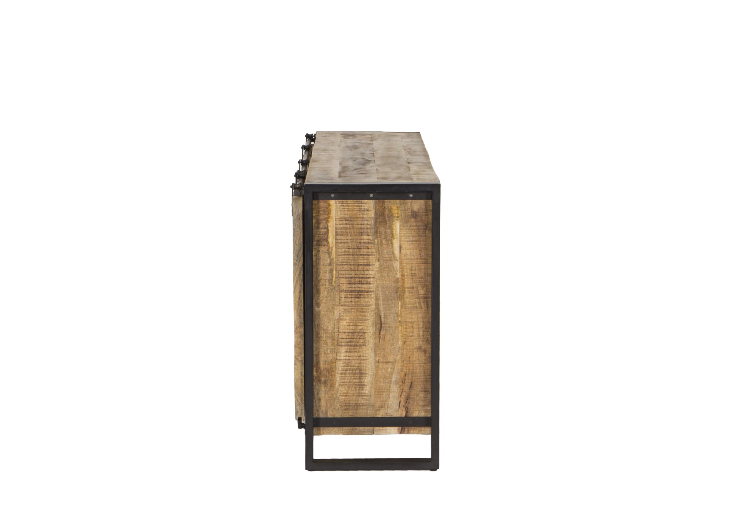 Buffet Woodstock 200x45cm - manguier massif & métal - naturel/noir