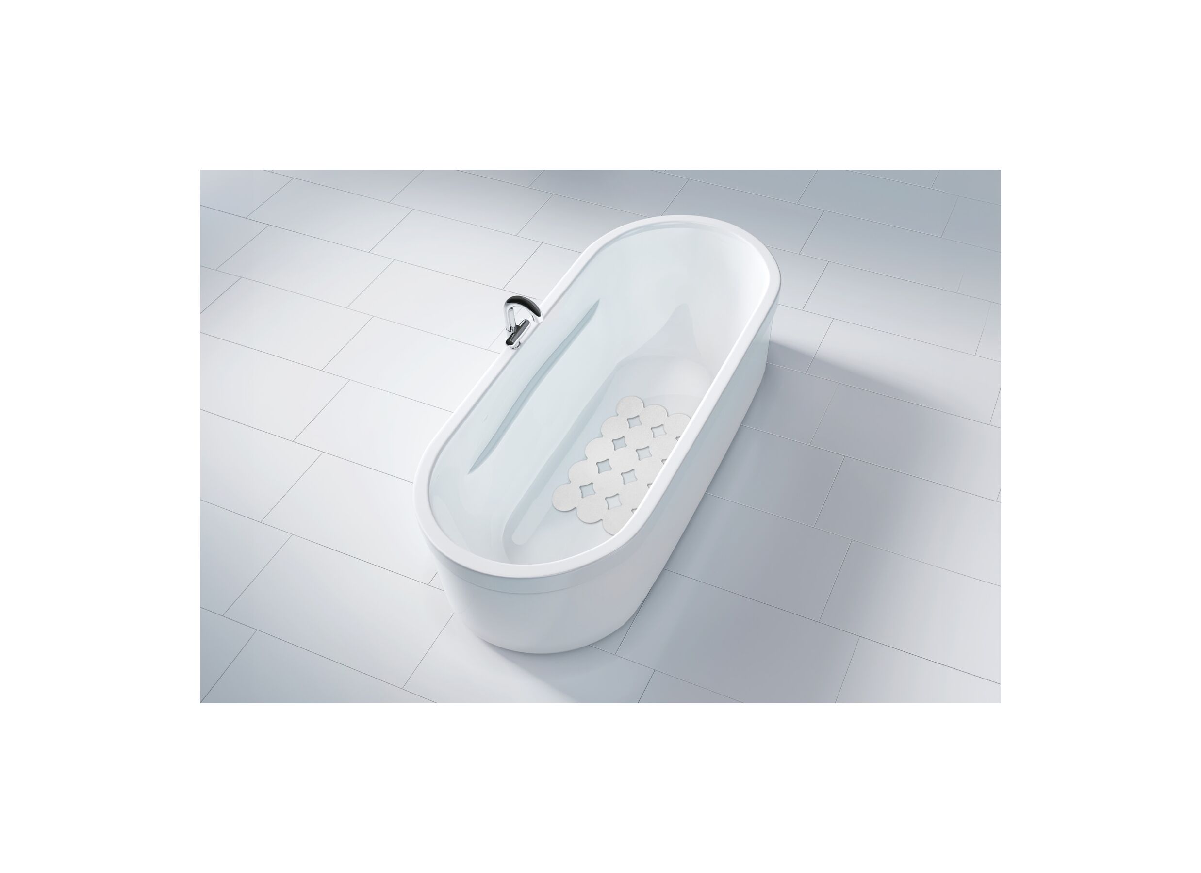 Badmat antislip Cleone wit