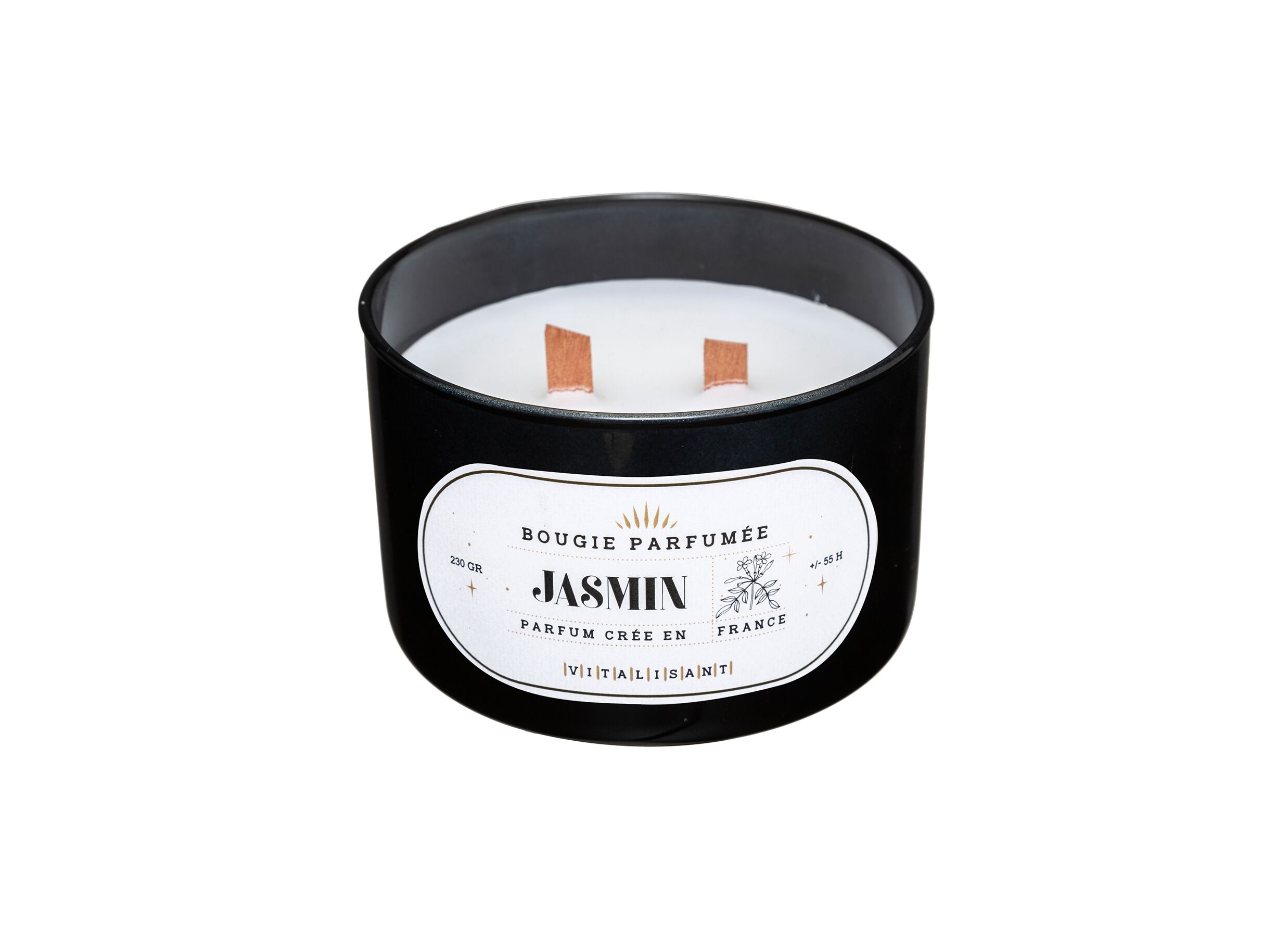 Bougie parfumée Snow Jasmine 20h noir - Bougie parfumée Snow Jasmine 20h noir