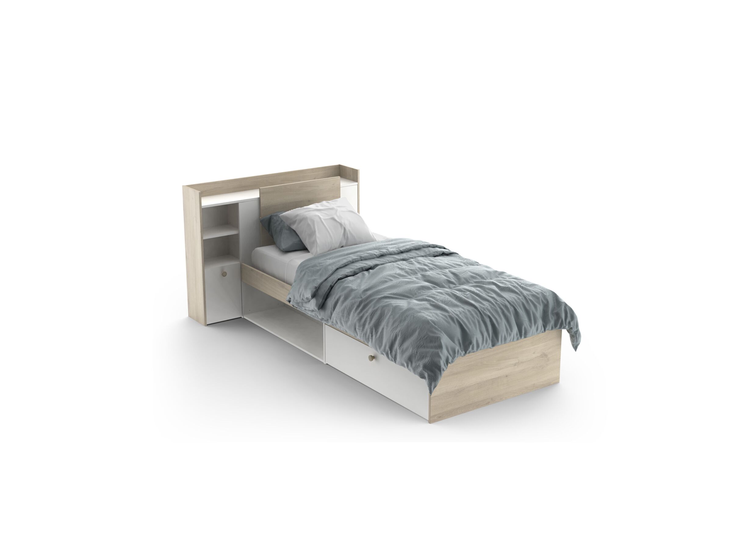 Lit Life 90x190/200cm avec rangement - Lit Life 90x190/200cm avec rangement