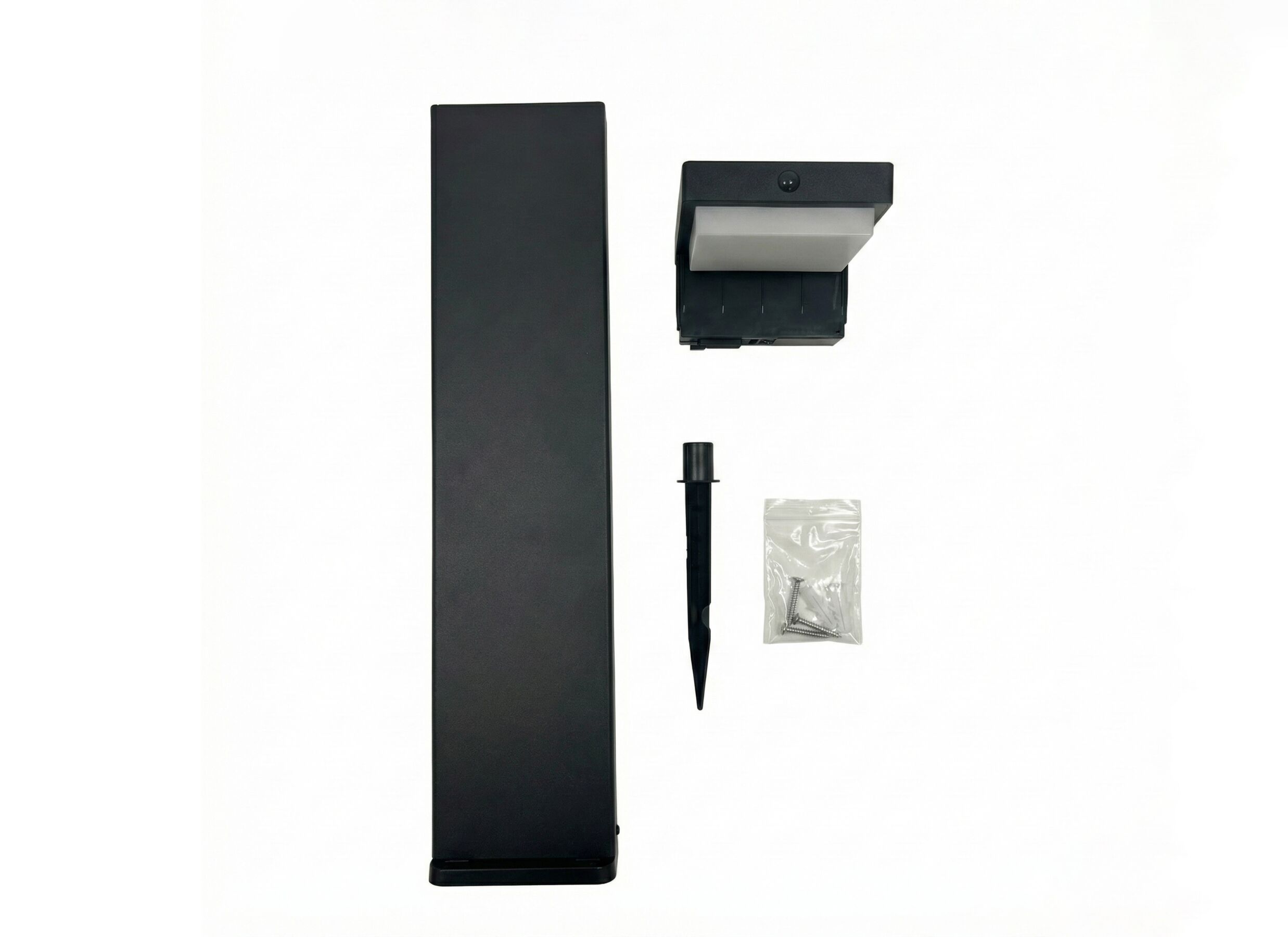 Disposition - Lampe solaire à piquet Bram H52cm - aluminium & ABS - noir