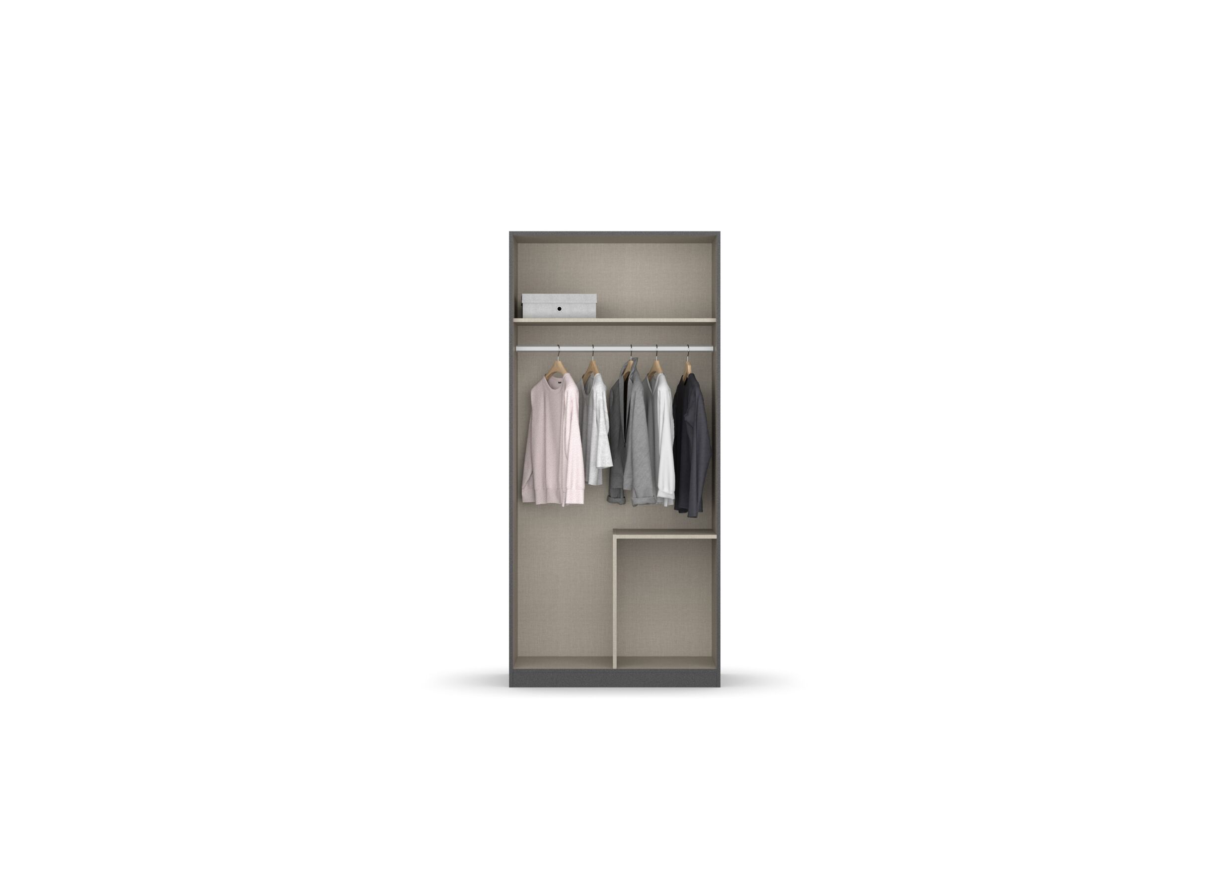 Garde-robe Butte 91cm - décor - chêne artisanal/gris