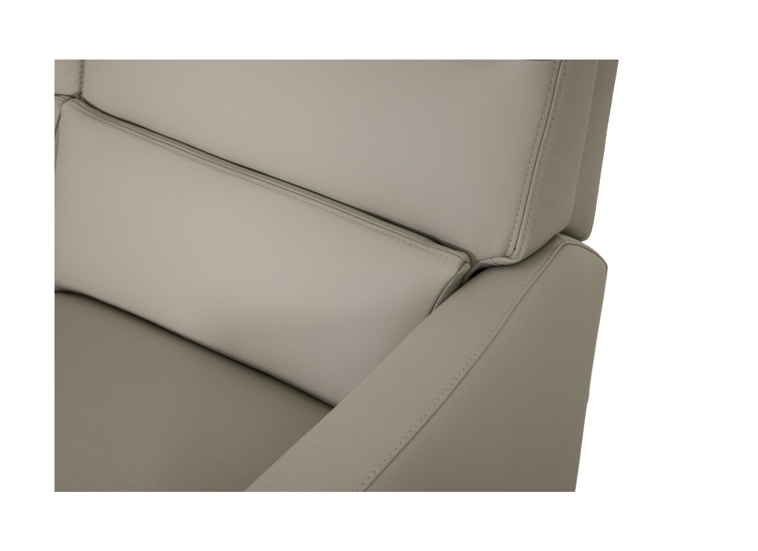 Detail - Canapé Dax 3+2+1 places - cuir - beige avec relax