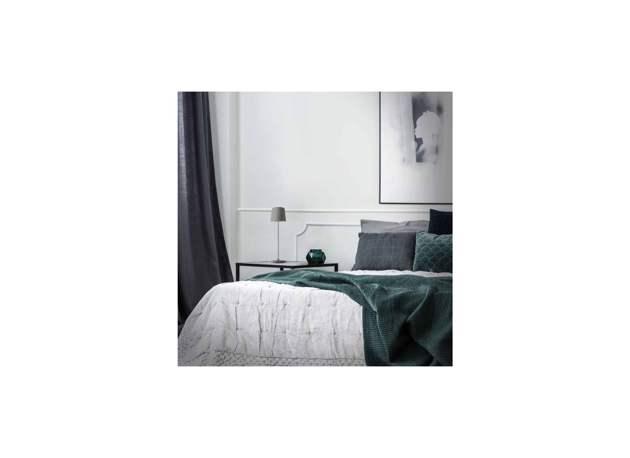 Foto ambiance - Lampe de table Kaami H37cm gris