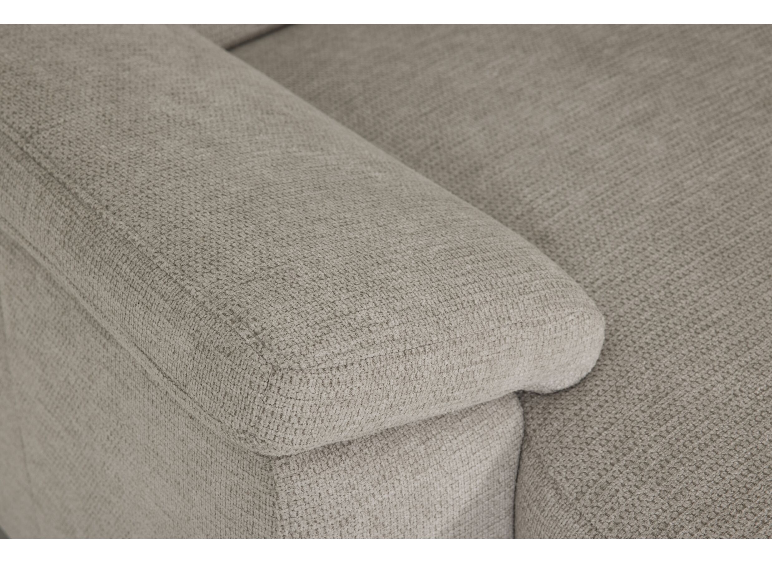 Detail - Canapé d'angle Poppy 181x317x249cm - tissu - beige avec fonction relax et lit