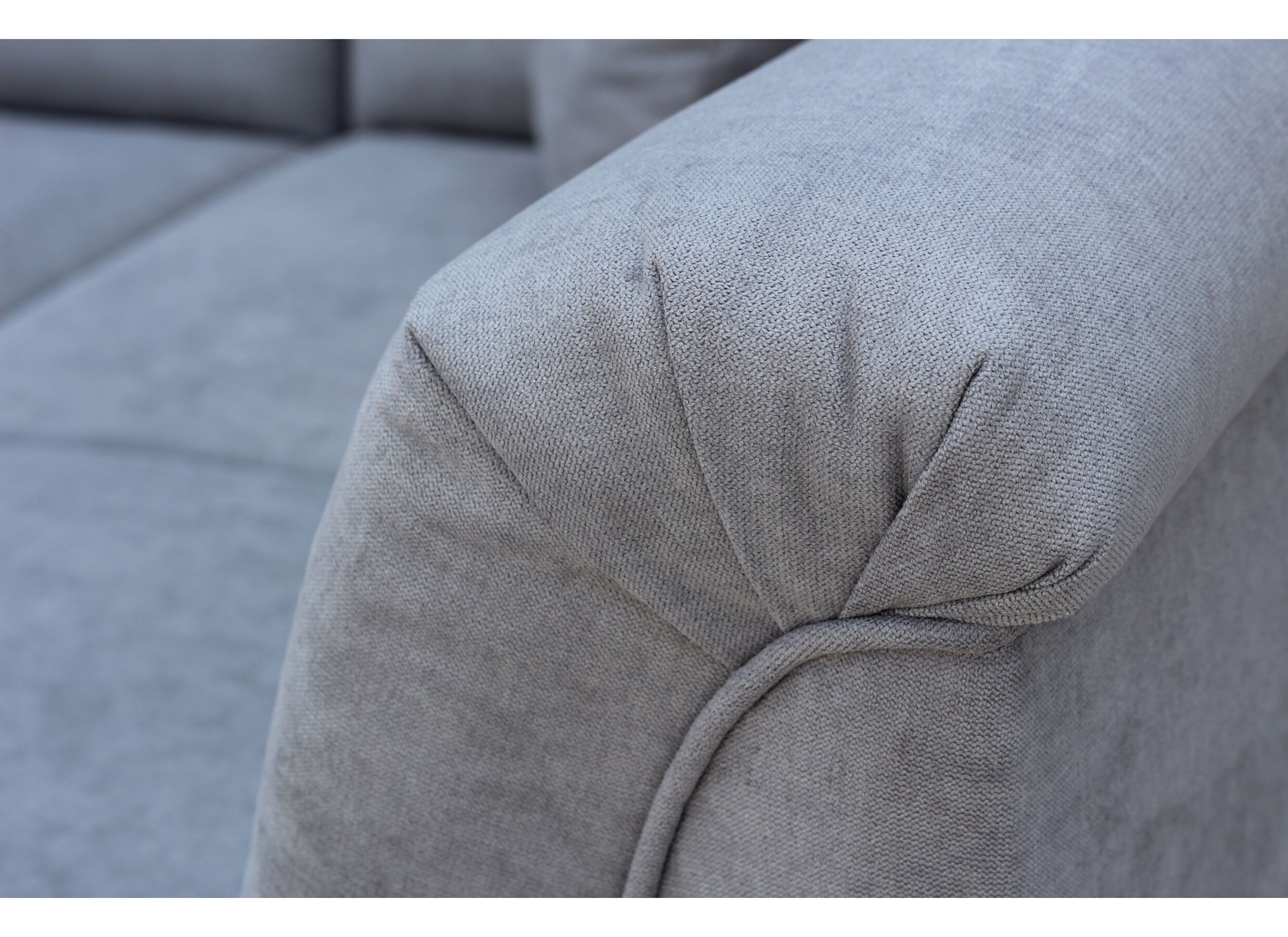 Canapé d'angle Caro 272x197cm - tissu - gris moyen avec fonction de lit et rangement