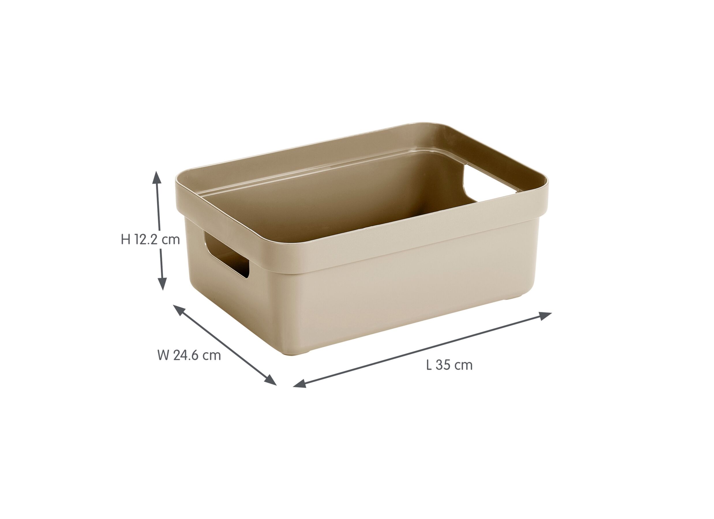 Afmetingen - Opbergbox Sigma Home 9L - 35,2x25,3x12,2cm