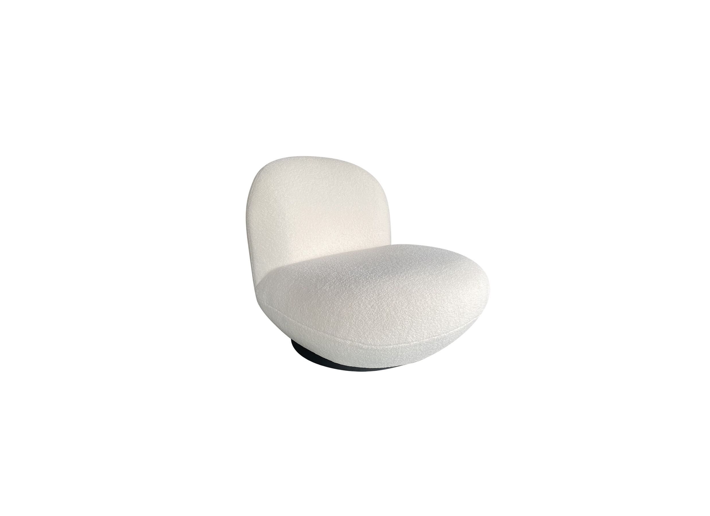 Draaifauteuil Criollo 91x95x71cm - bouclé - wit - Fauteuil pivotant Criollo 91x95x71cm tissu - bouclé - blanc