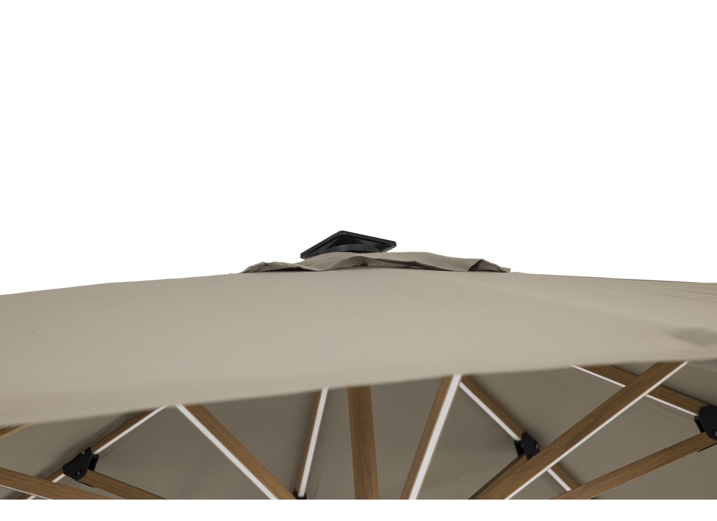 Parasol déporté Aura 250x250xm taupe avec couverture