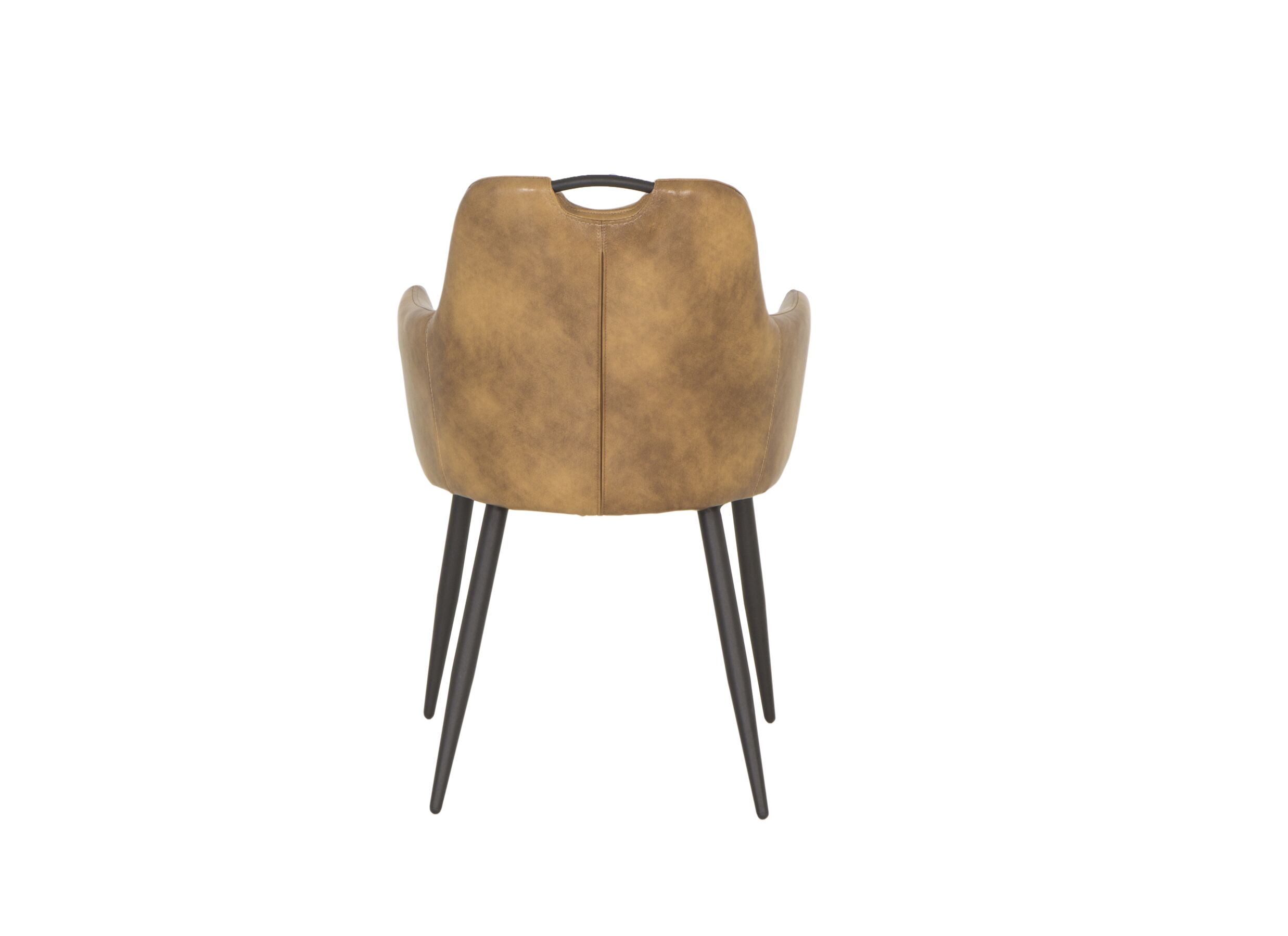 Chaise coque 58,5x53x87,5cm - similicuir - cognac
