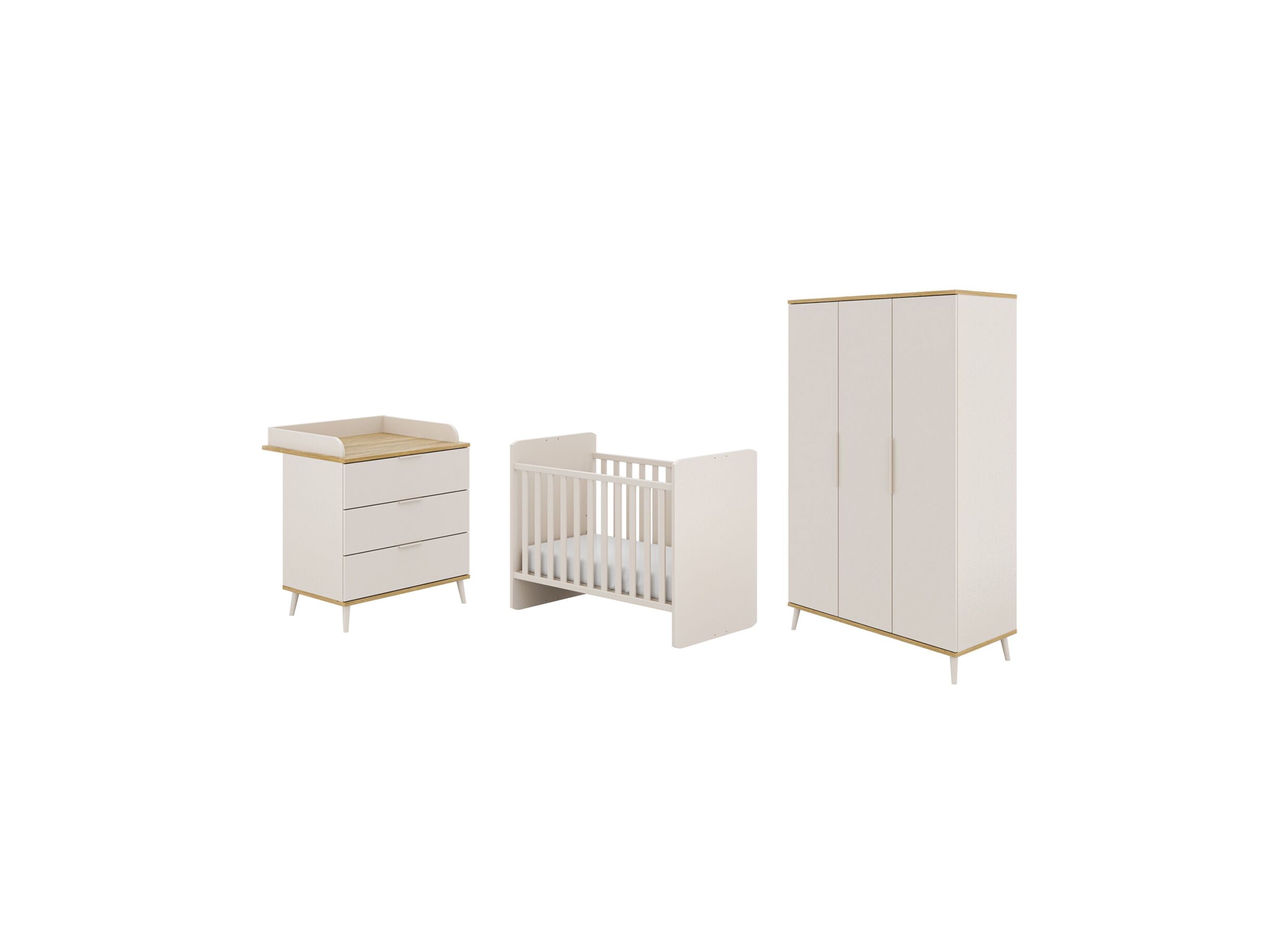 Babykamer Hazel met 3-deurs kast - Babykamer Hazel met 3-deurs kast