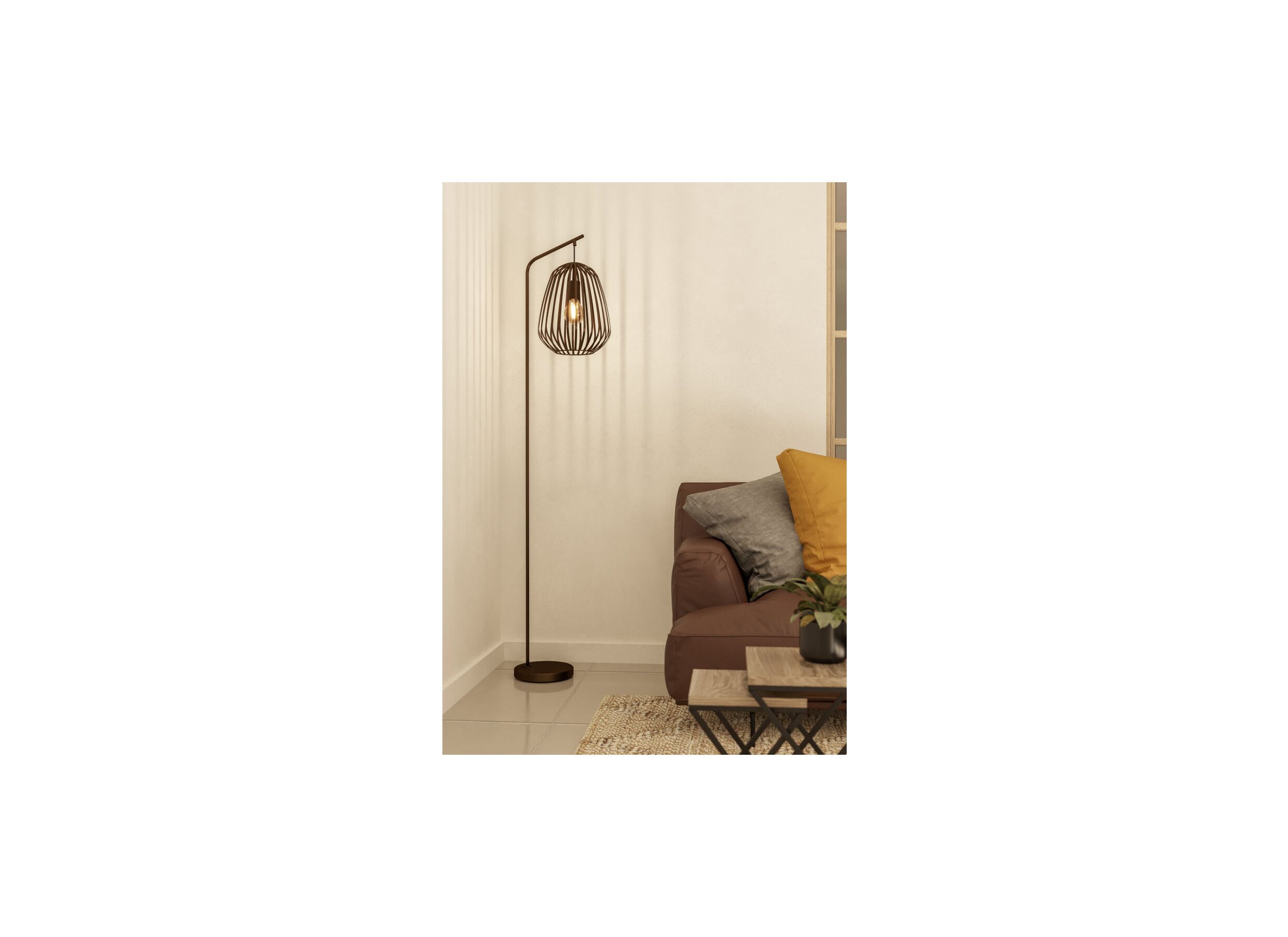 Foto ambiance - Lampadaire Espinal H170cm E27 acier bronze