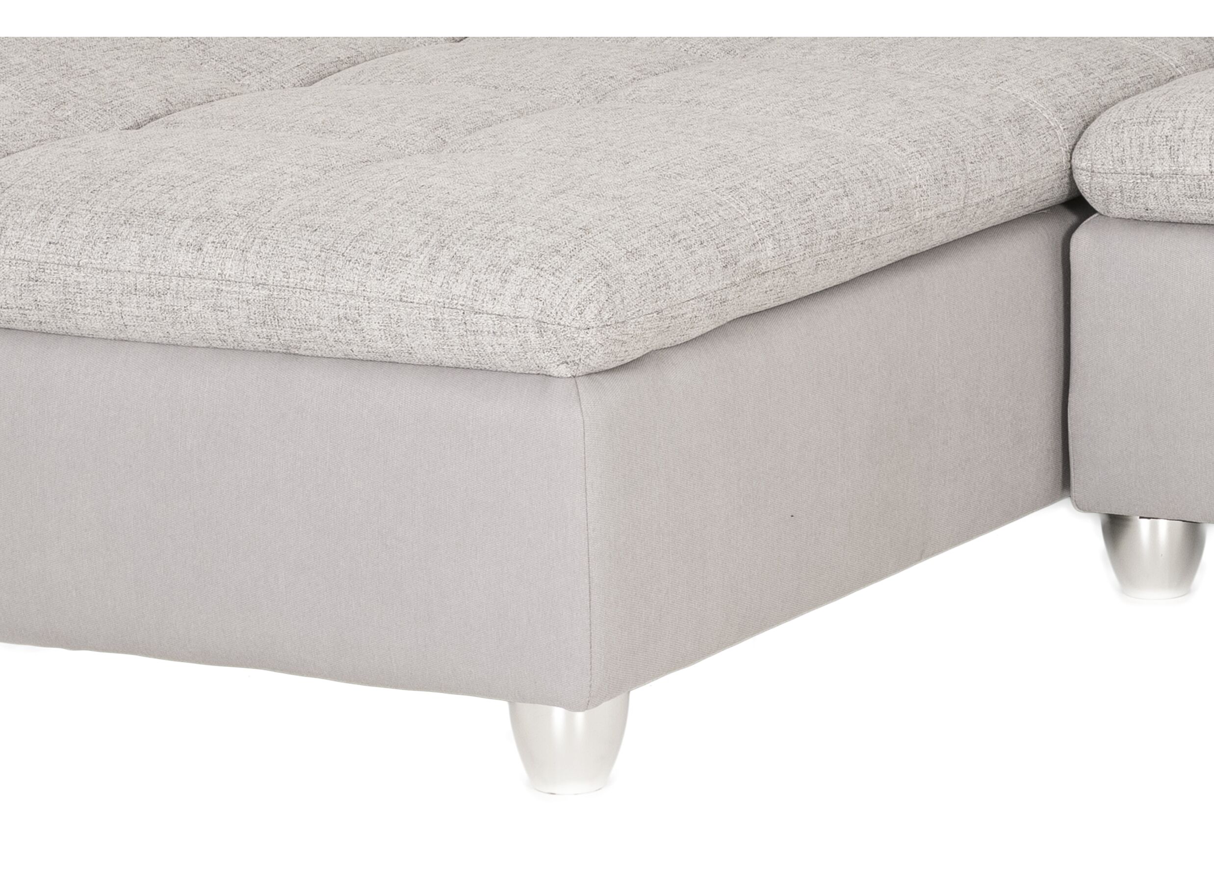 Canapé d'angle Genua 250x179cm - tissu - gris