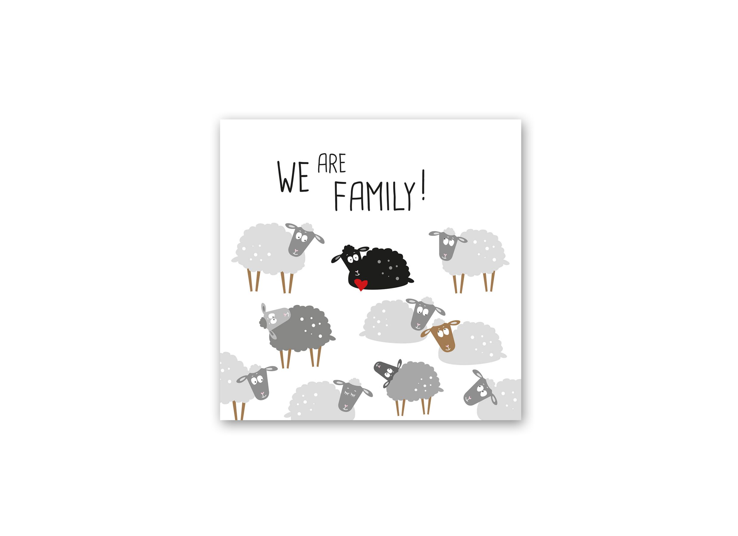 Serviette We Are Family 33x33cm grijs 20 stuks