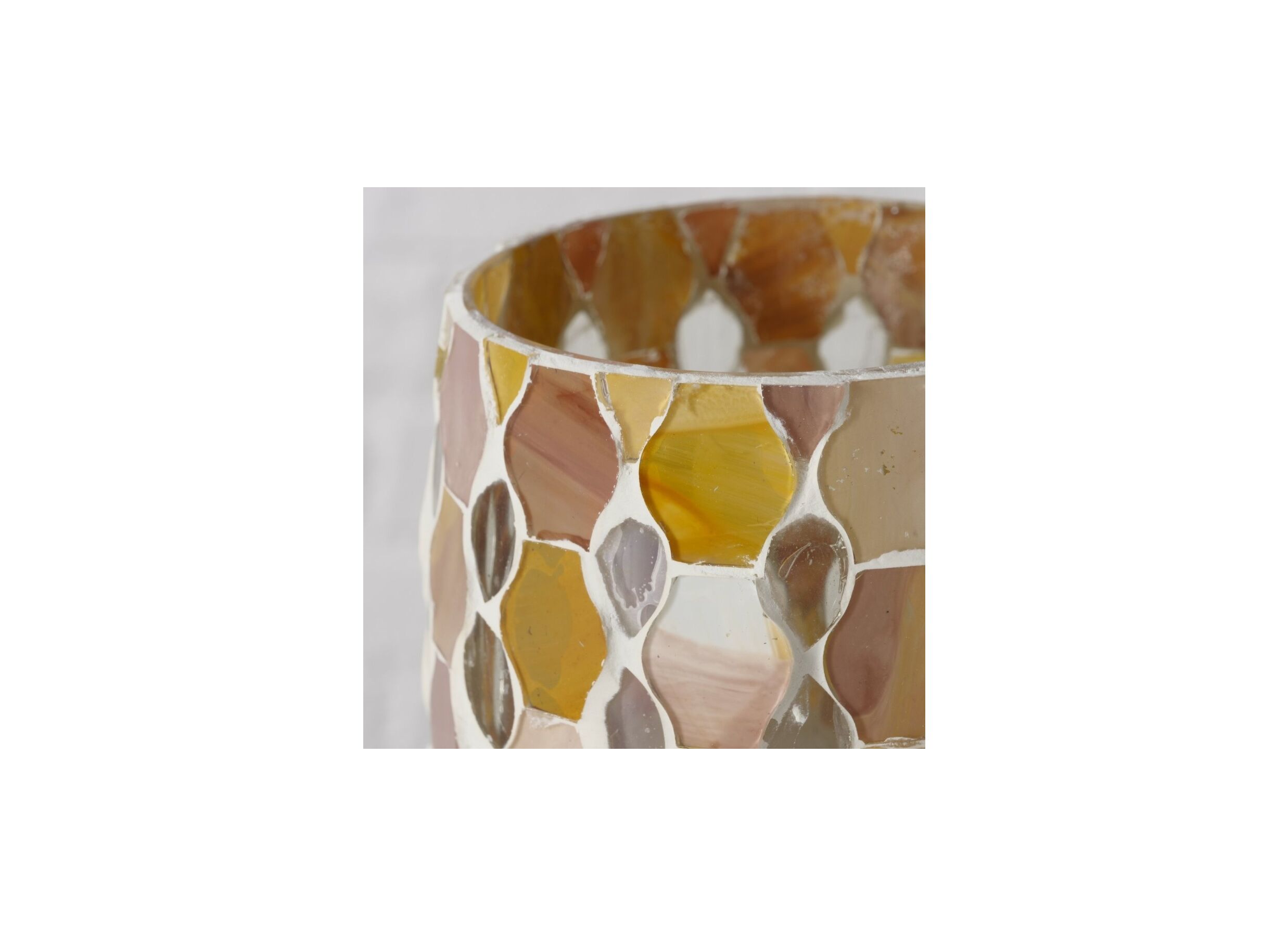 Detail - Photophore Alejo H9,7cm - verre - beige