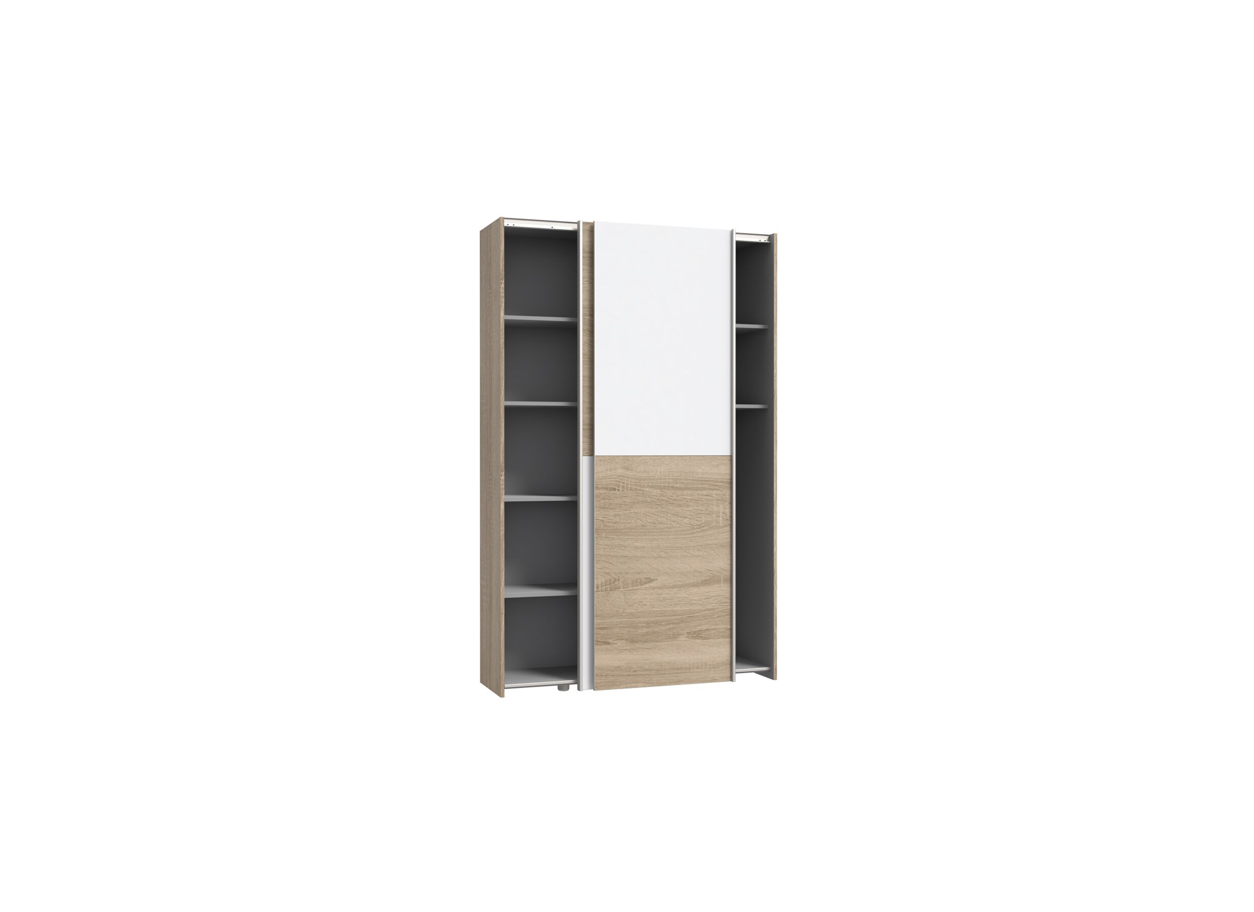 Armoire à portes coulissantes Ozzula 120cm - décor - chêne sonoma/blanc