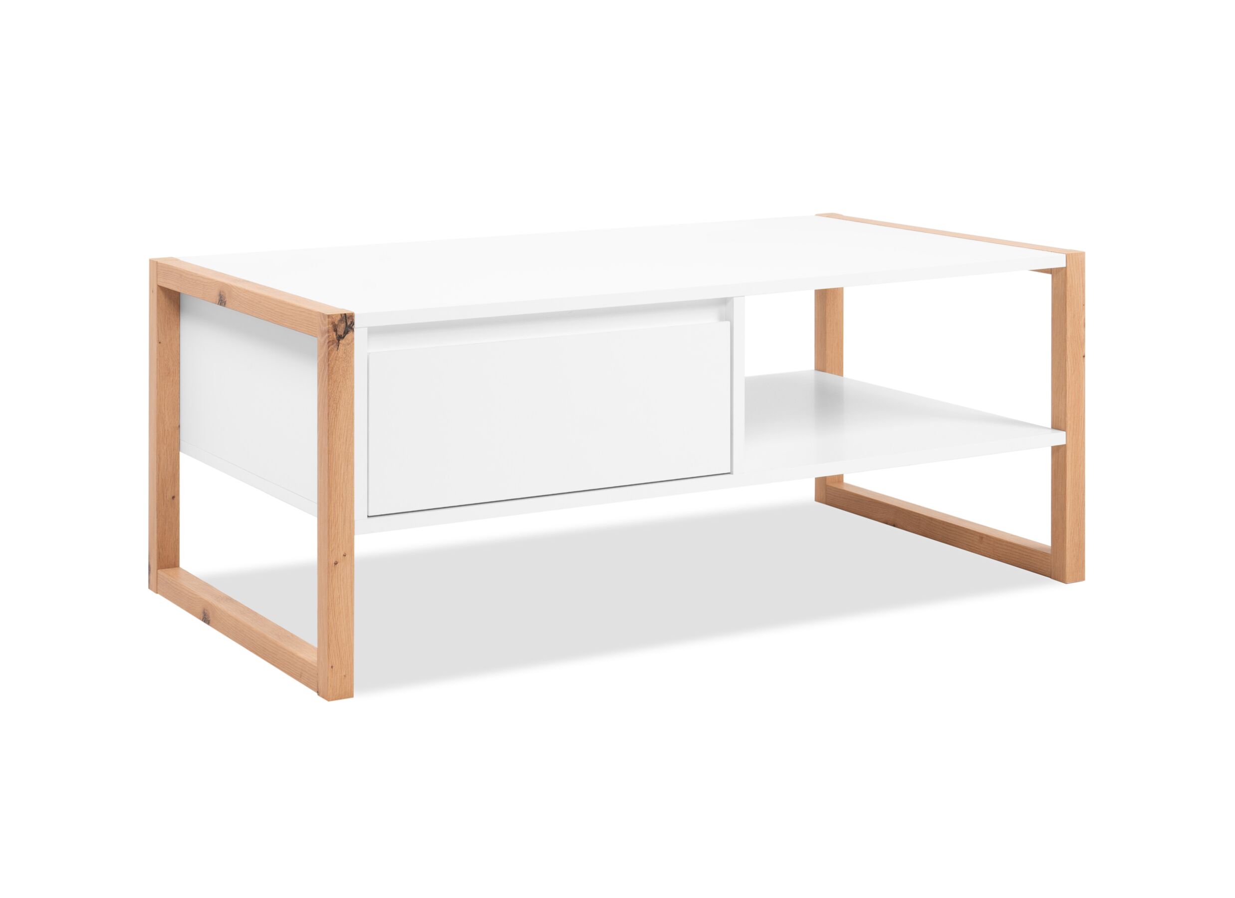 Salontafel Denver 100x40x55cm - decor - wit & artisanale eik - Salontafel Denver 100x40x55cm - decor - wit & artisanale eik