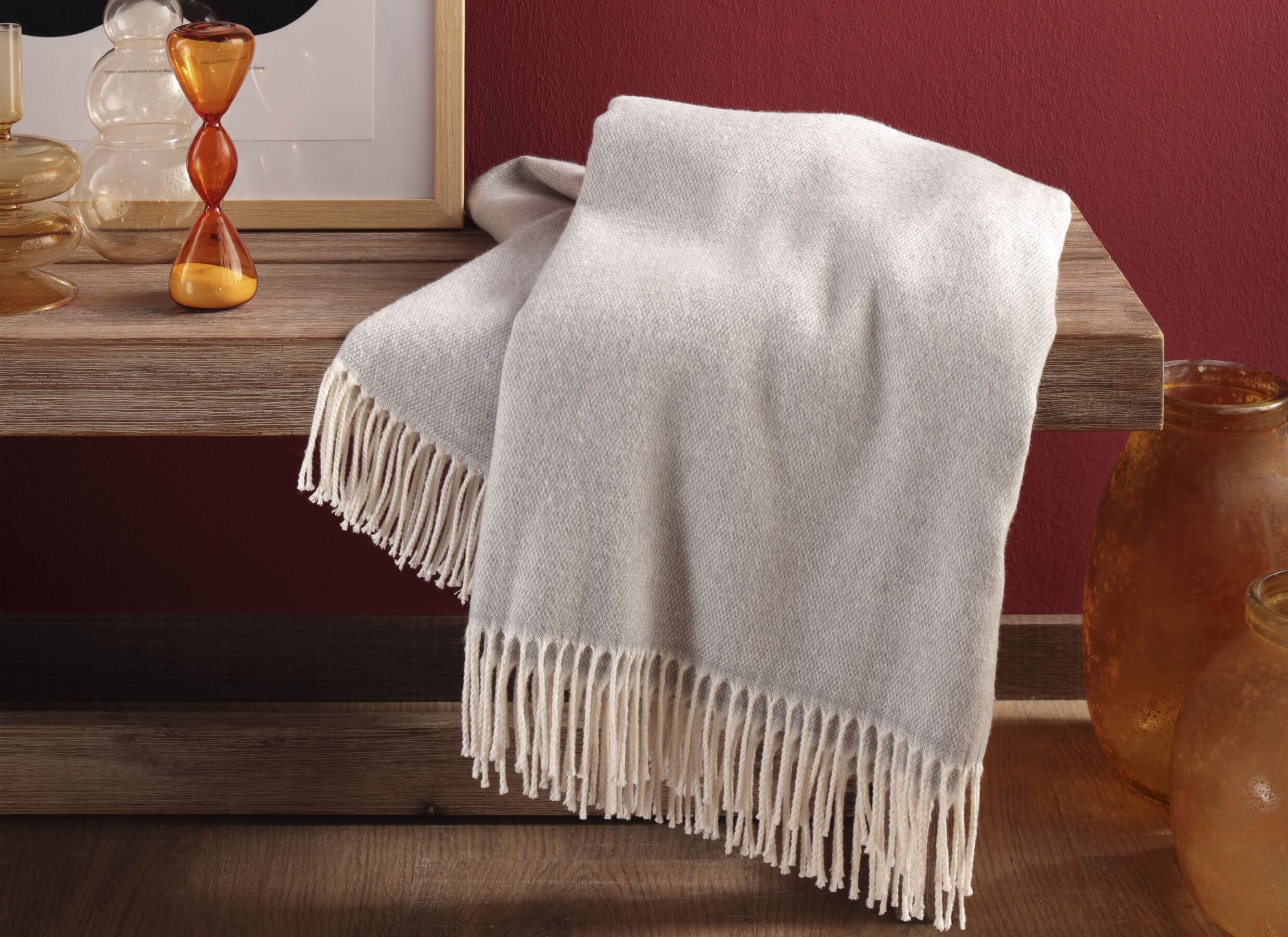 Foto ambiance - Plaid 130x170cm - polyester & coton - silver