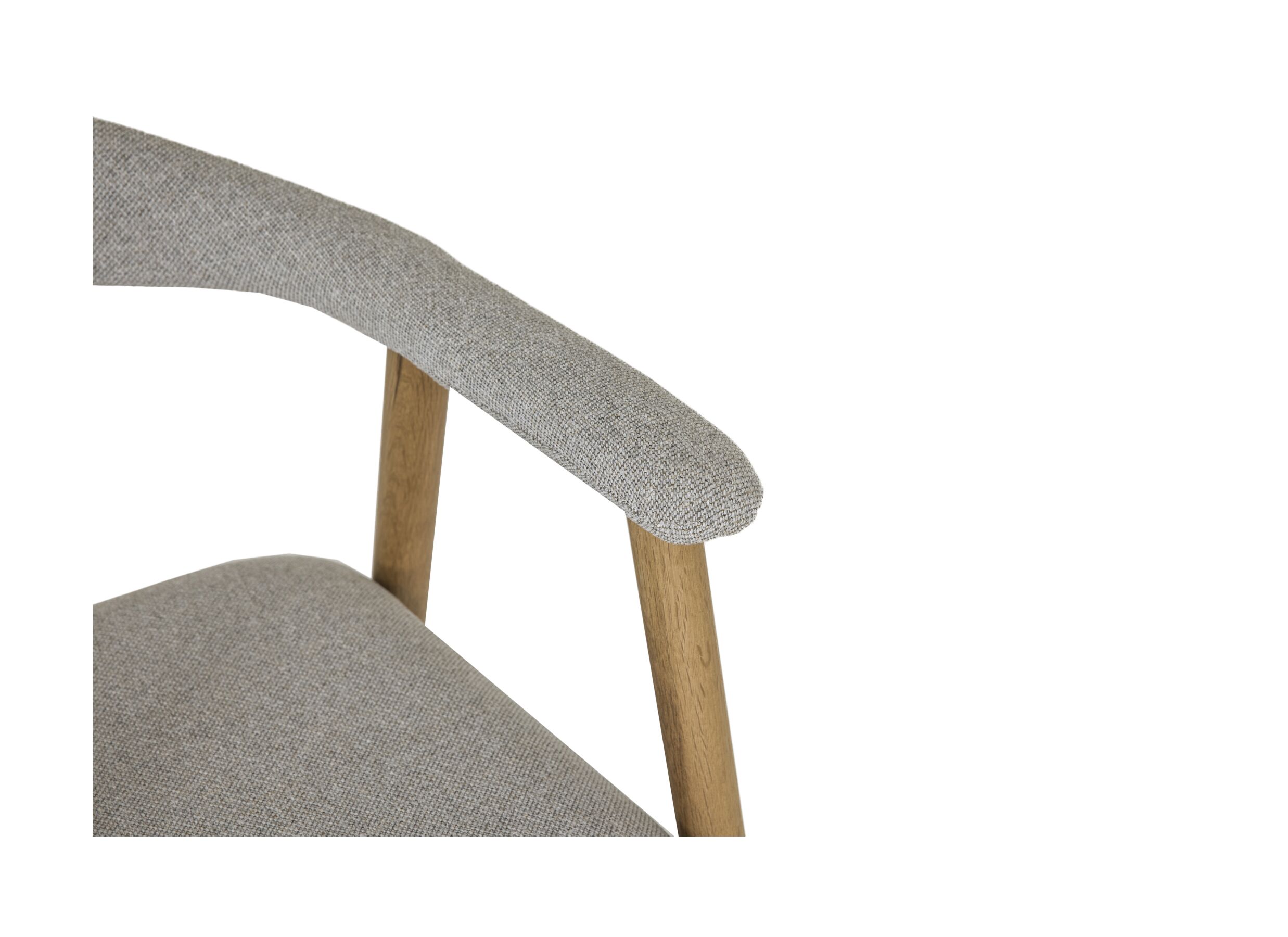 Detail - Chaise Herbie 56x55x73cm - chêne massif & tissu - beige
