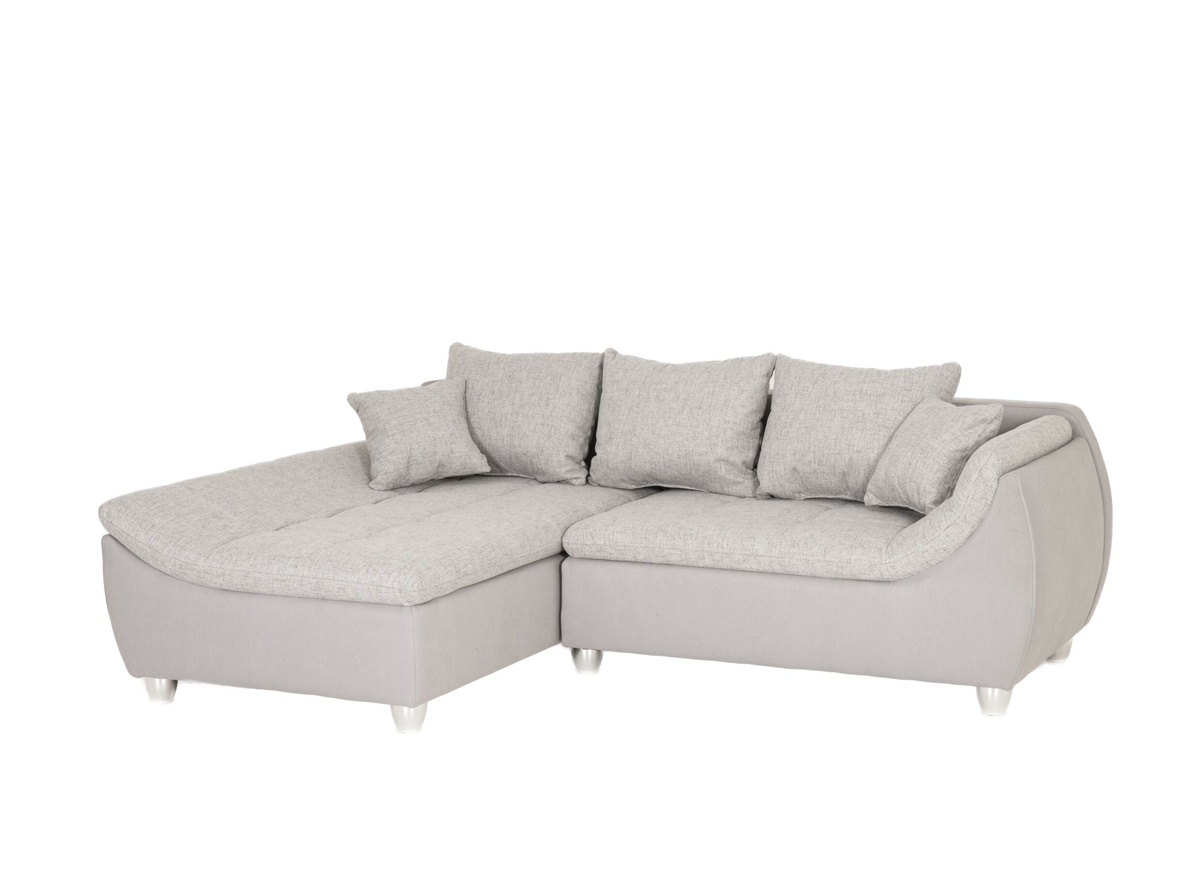 Canapé d'angle Genua tissu gris - Canapé d'angle Genua 250x179cm - tissu - gris
