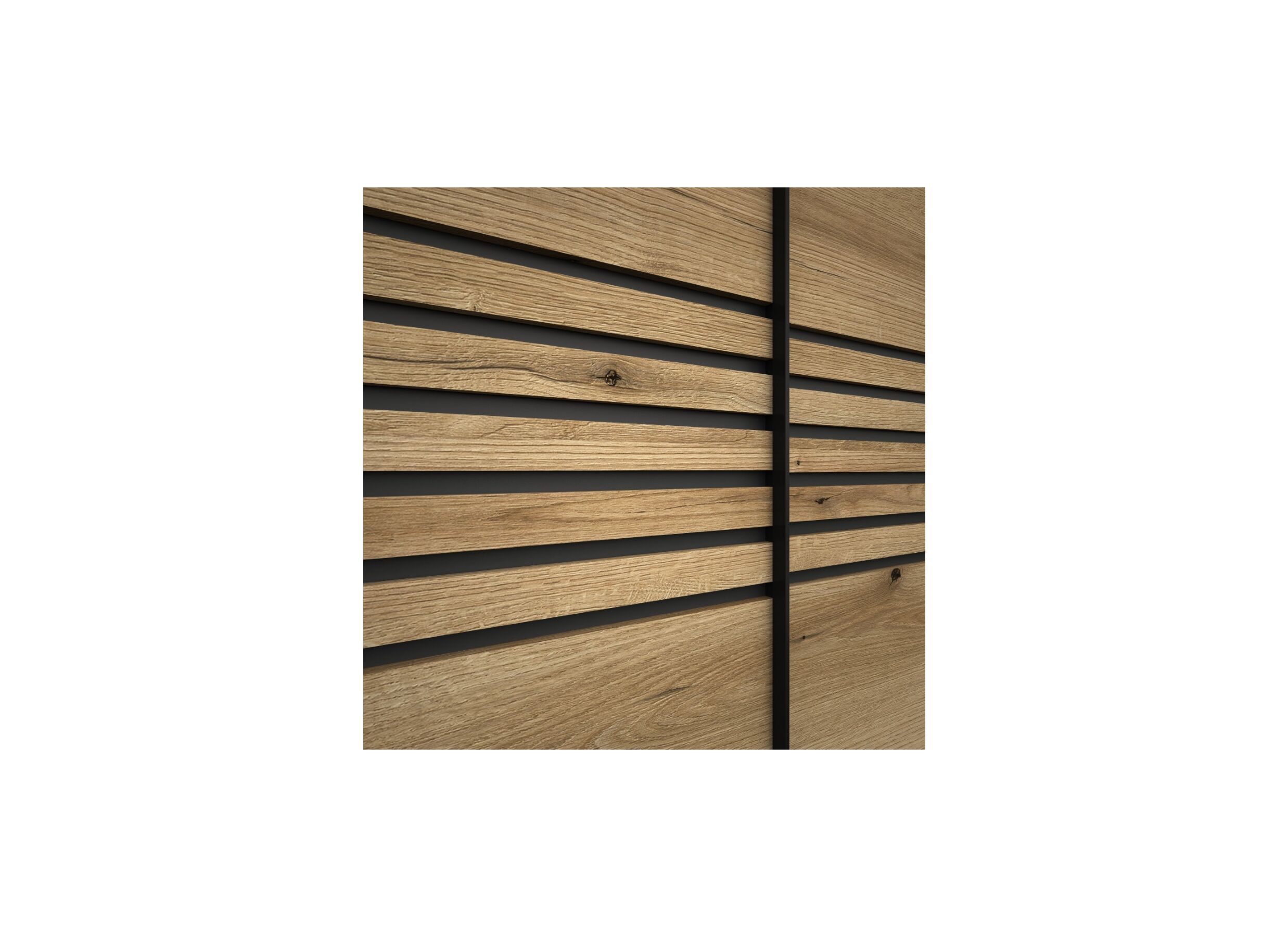 Detail - Armoire à portes coulissantes Kato 150cm - mélamine - chêne etna