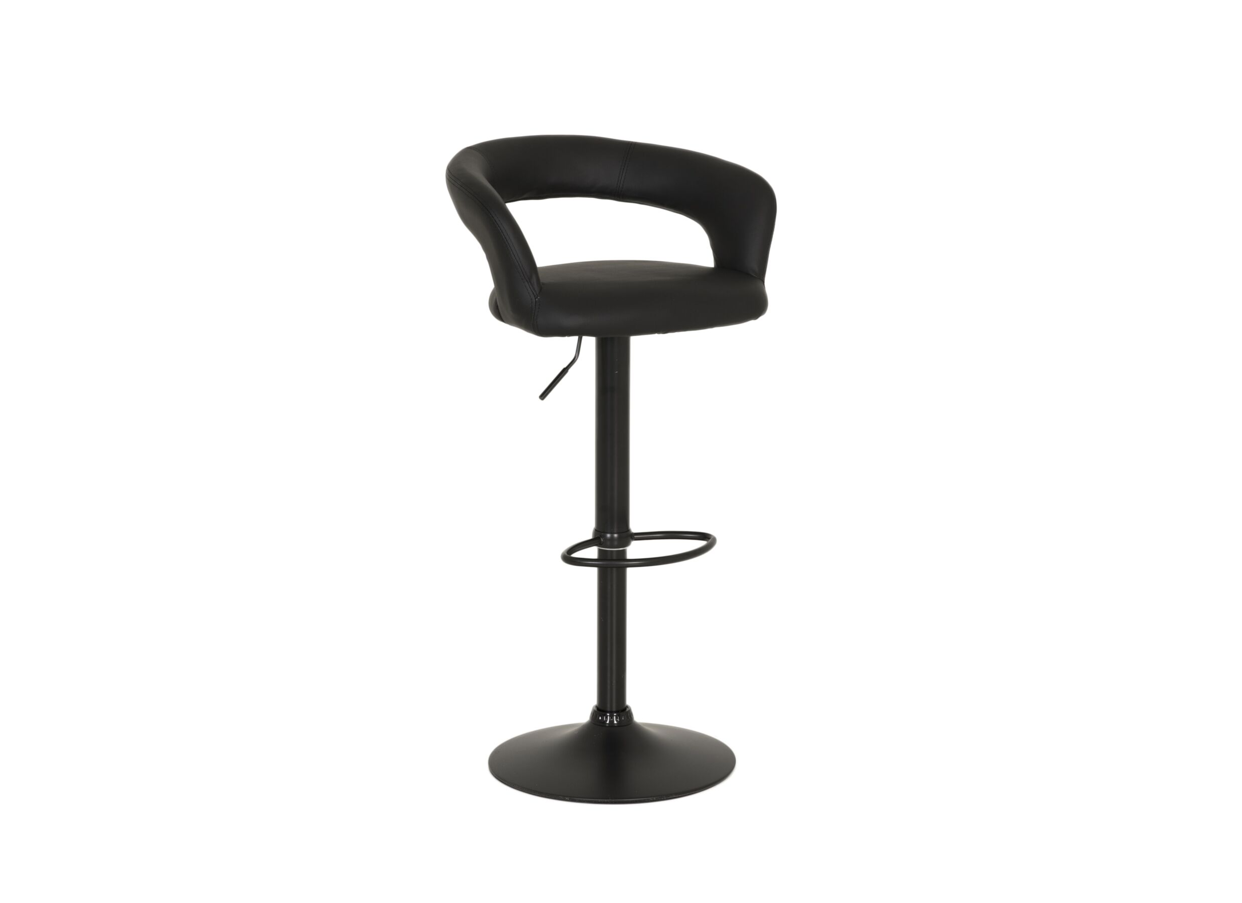 Barstoel Zorn lederlook - zwart