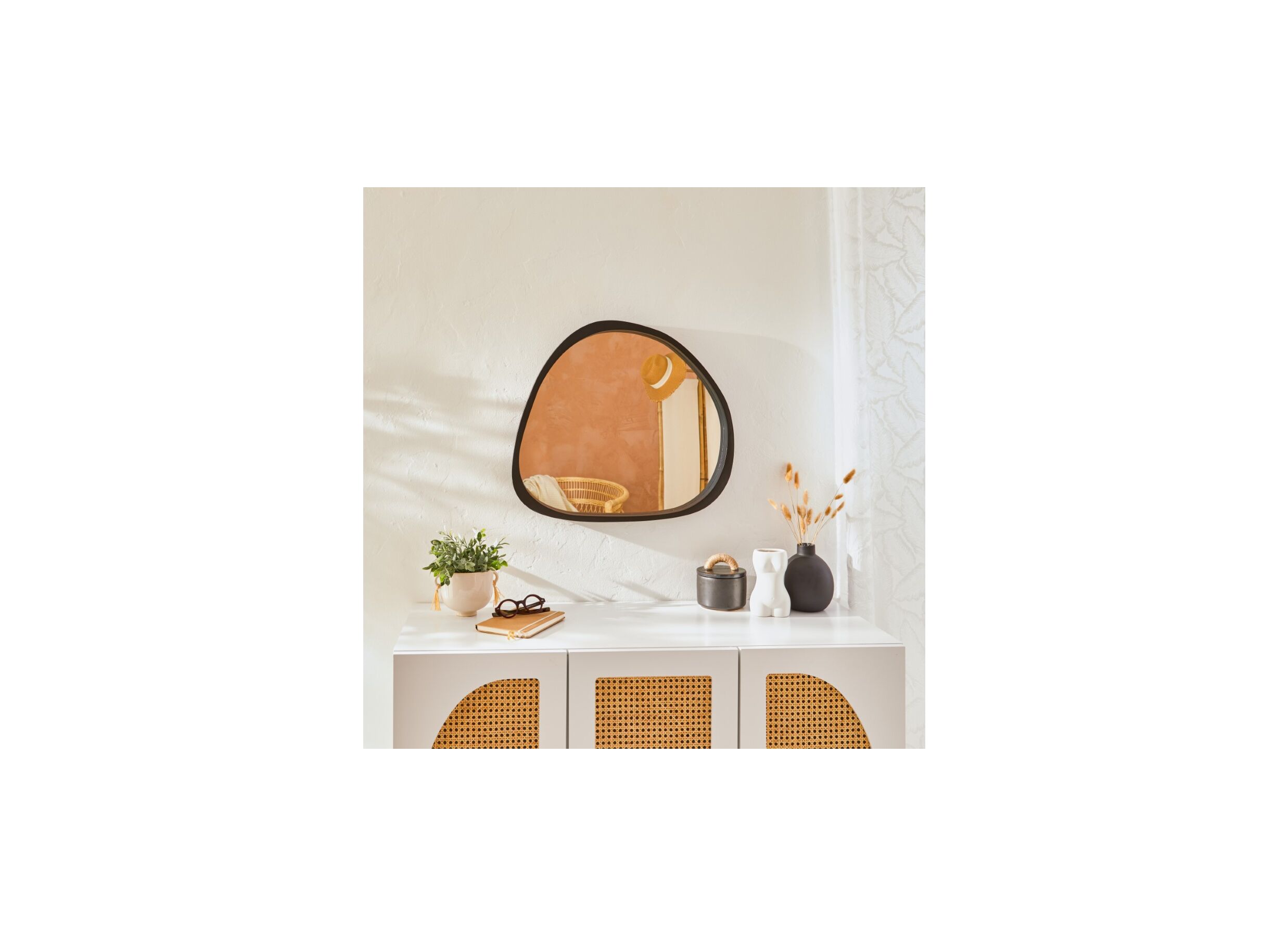 Foto ambiance - Miroir Wayne 63x57cm - MDF/verre - noir