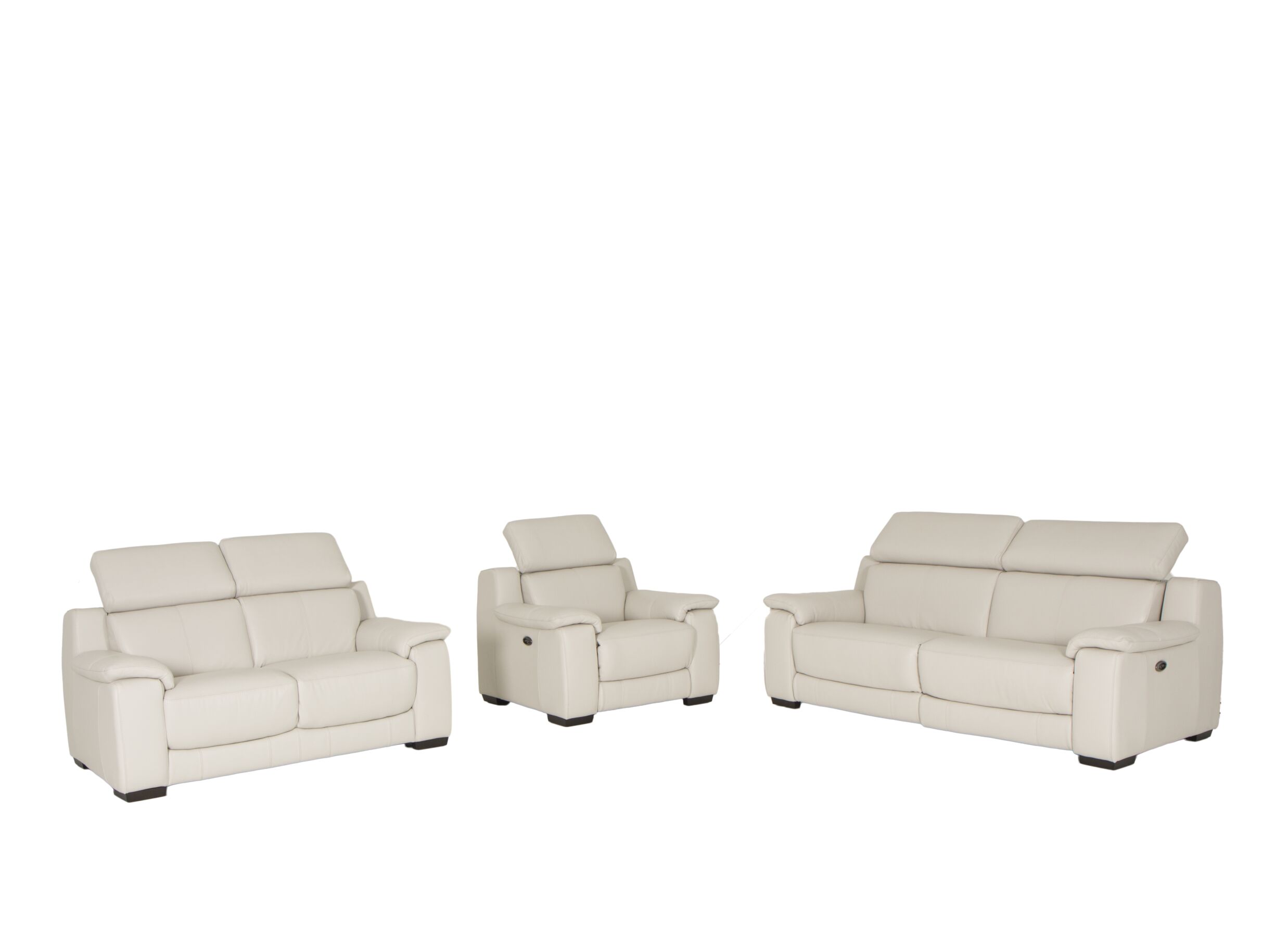 Hoofdfoto - Zetel Grass 2,5+2+1-zit - leder - frost met relax