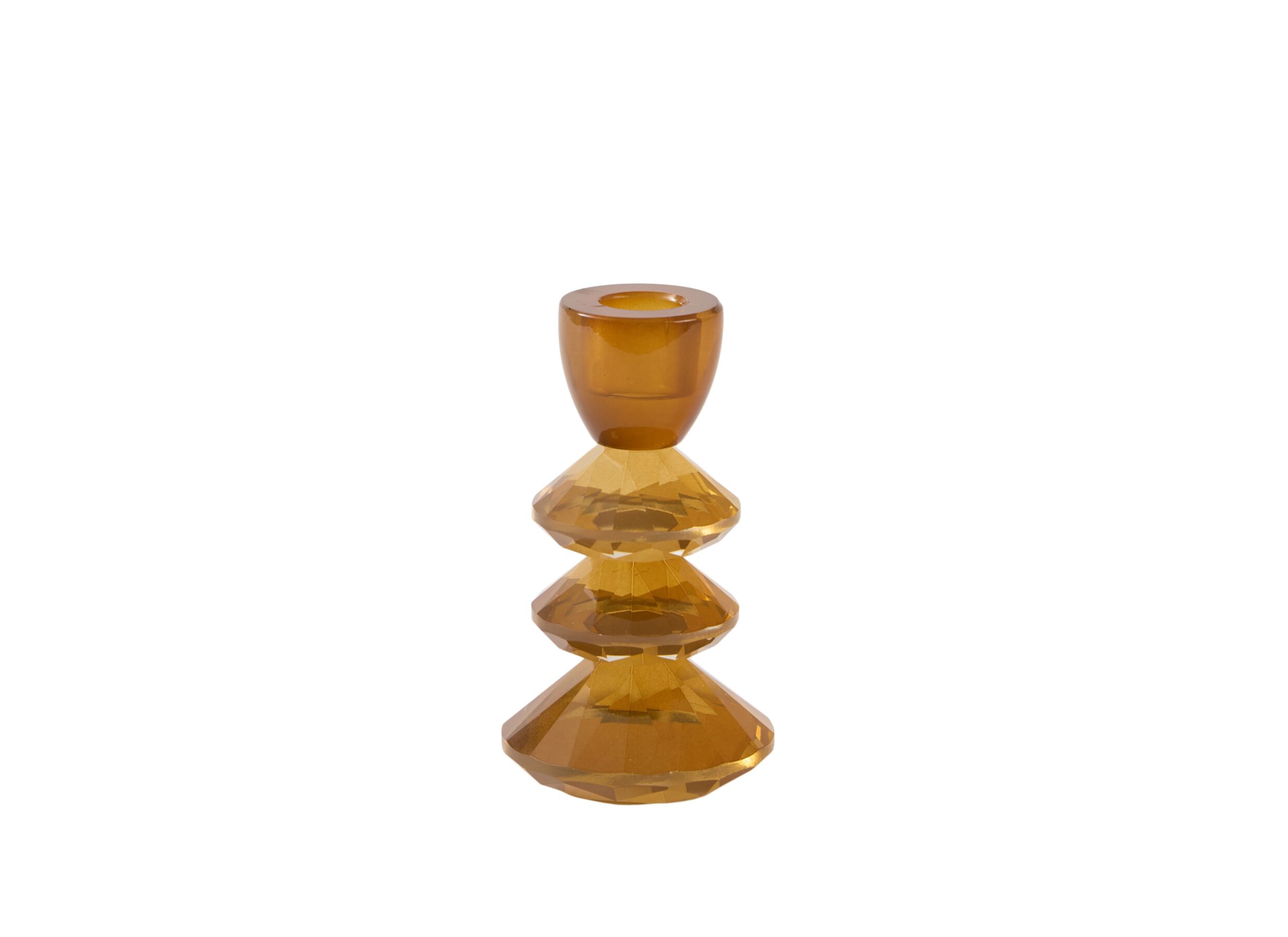 Plus Important - Porte-bougie Rovelo H14cm - verre - marron foncé