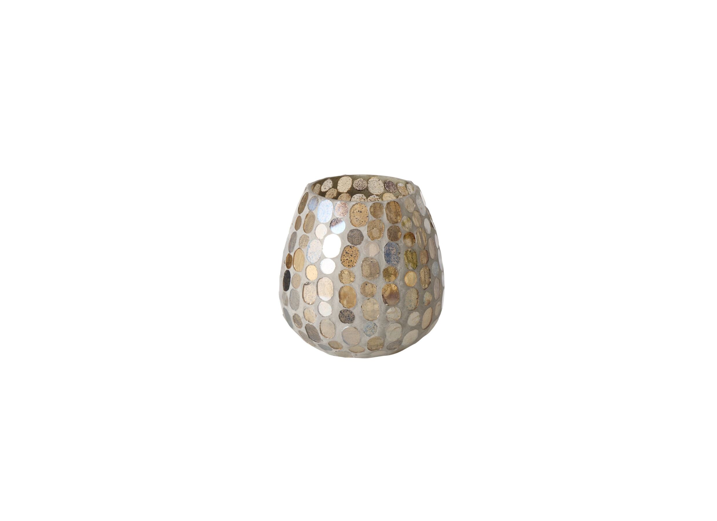 Theelichthouder Kemis H13 - Theelichthouder Kemis H13,5cm - glas - beige