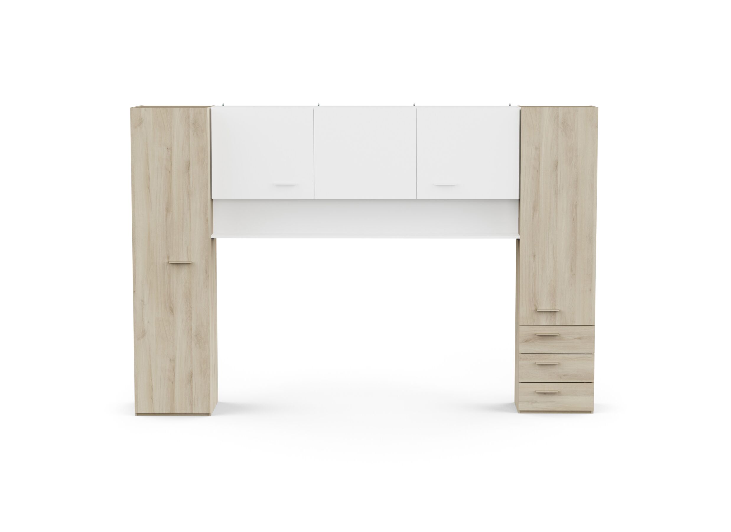 Overzichtsfoto - Hoofdbord Tidy 304x54x203 - decor - kronberg eik & wit