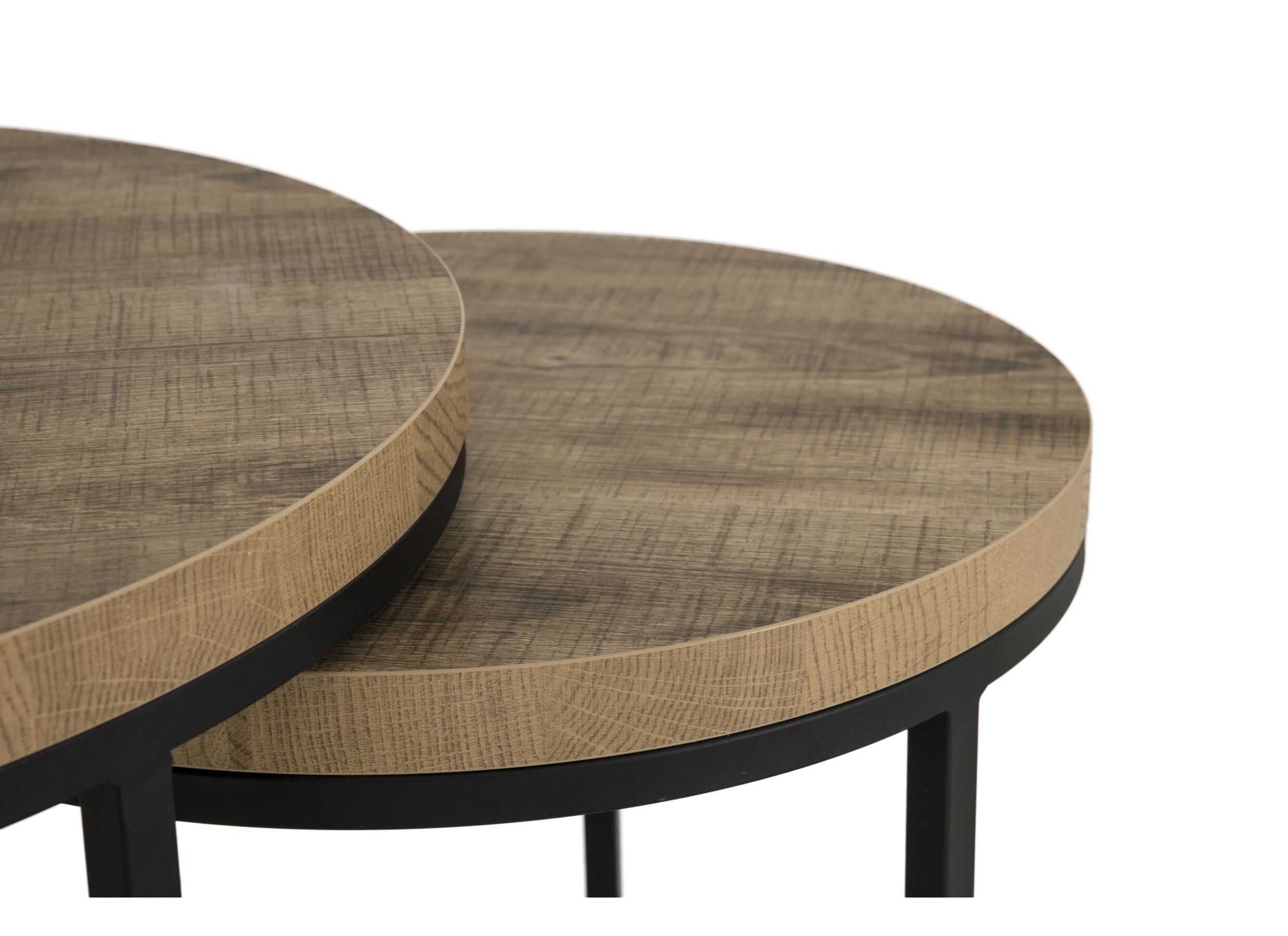 Detailfoto - Bijzettafel SL2303 Ø76xH45,5cm/Ø56xH38,5cm - metaal/decor - tropix set van 2