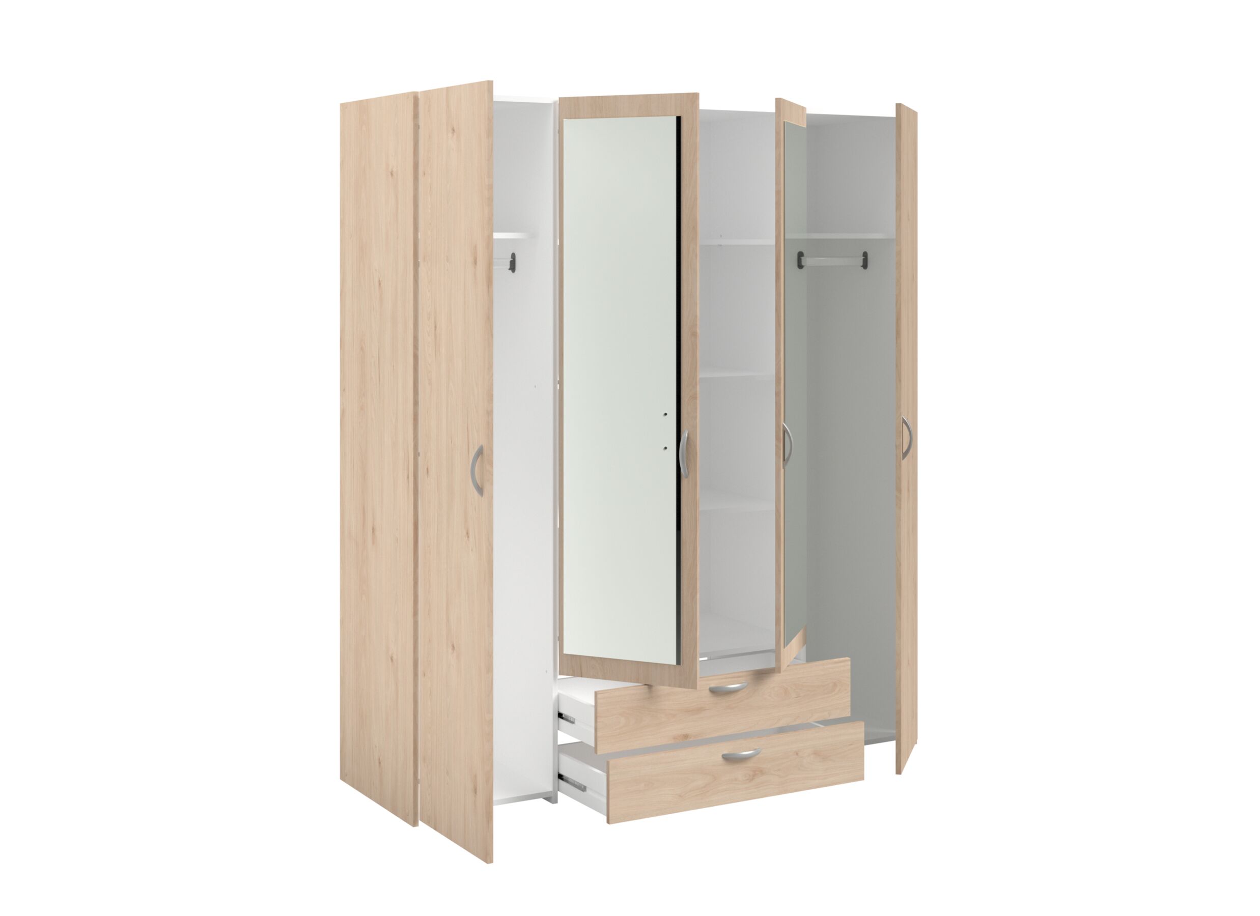 Indeling - Kleerkast Daily 2 160cm - melamine - jackson oak