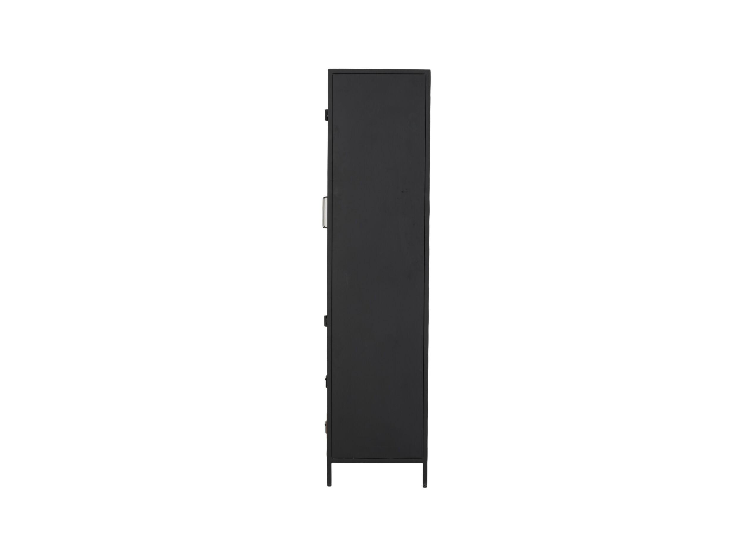 Vitrinekast Valeria 95cm - mango massief - naturel/zwart