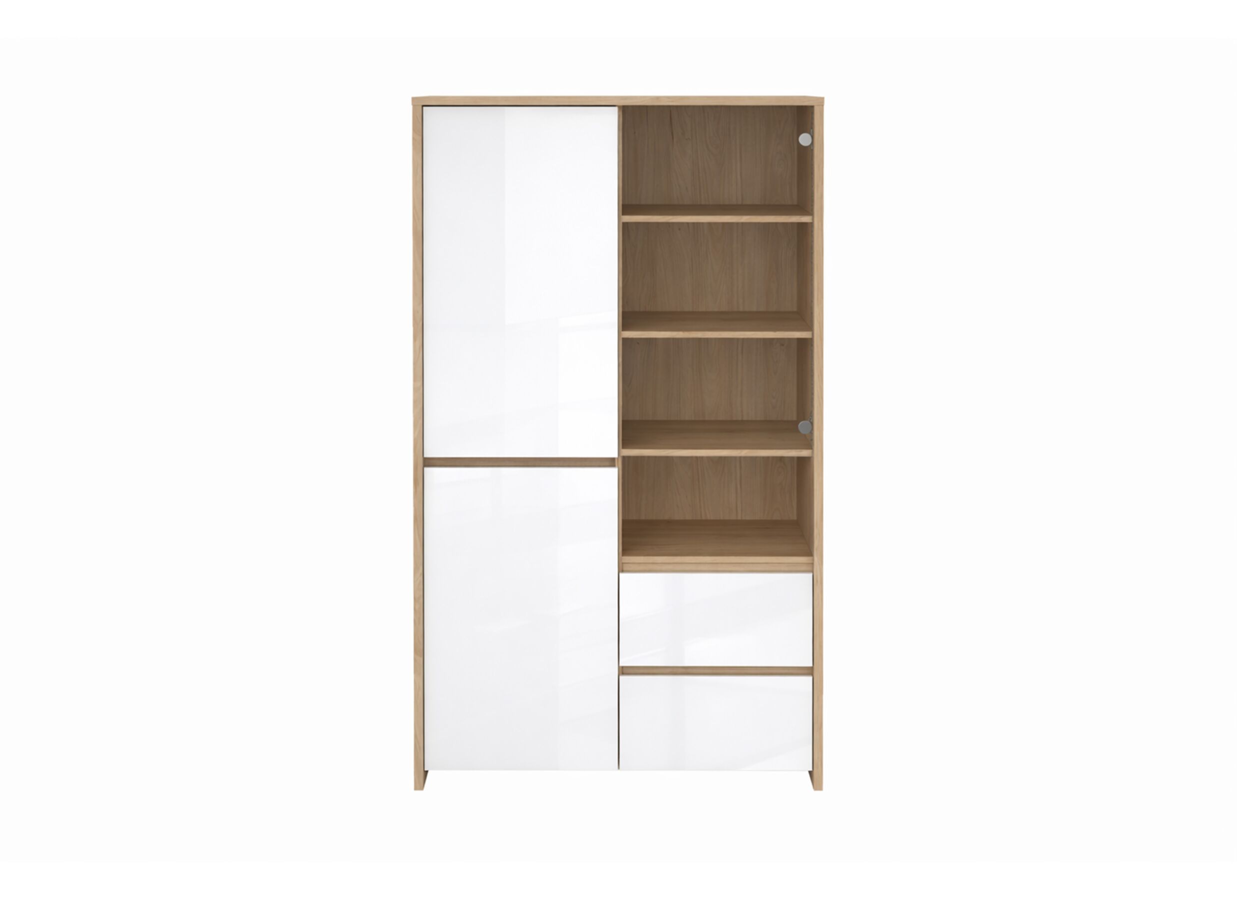 Overzichtsfoto - Barkast Next 100cm - melamine - glanzend wit & jackson hickory